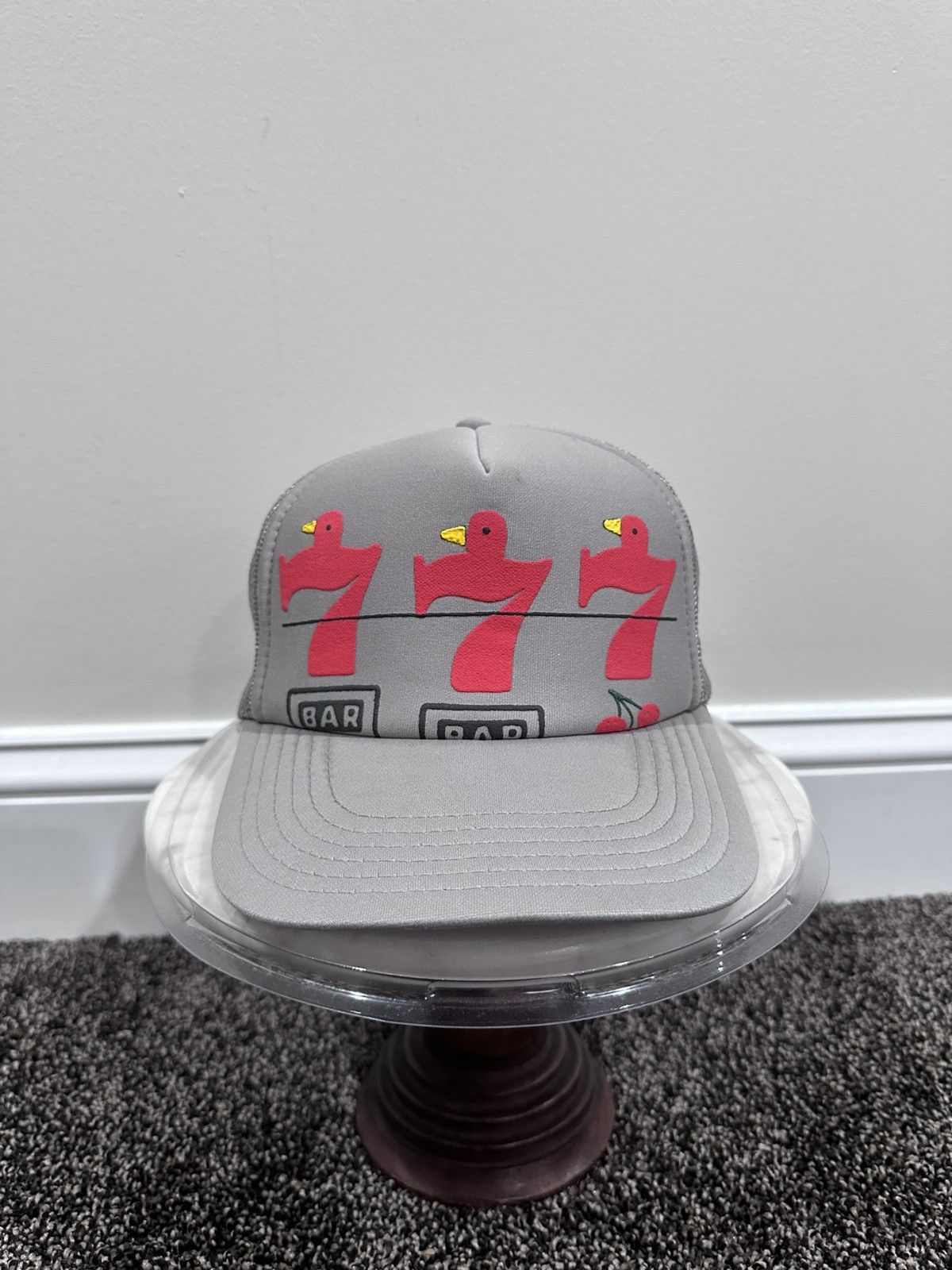 Kapital Kapital OG Lucky Battery Bird 777 Lottery Grey Trucker Hat Size ONE SIZE - 14 Thumbnail