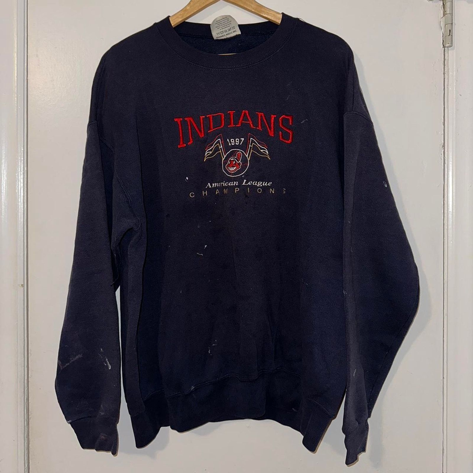 Lee × MLB × Vintage Vintage Lee Sport Cleveland Indians MLB Sweatshirt size L Size US L / EU 52-54 / 3 - 1 Thumbnail