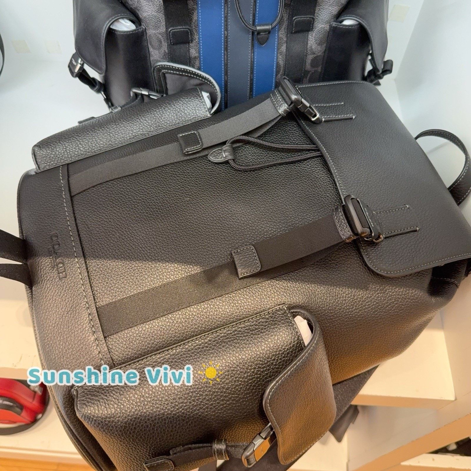 Coach NWT COACH MEN'S Clark Backpack pebble leather CCF89 black Size ONE SIZE - 4 Thumbnail