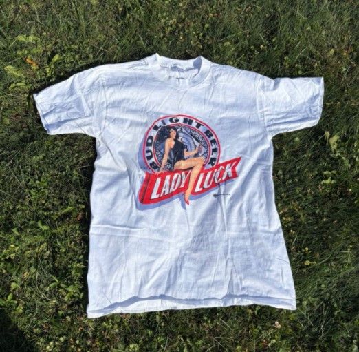 Other Vtg Bud Light Beer Lady Luck T-Shirt Single Stitch XL USA Size US XL / EU 56 / 4 - 1 Thumbnail