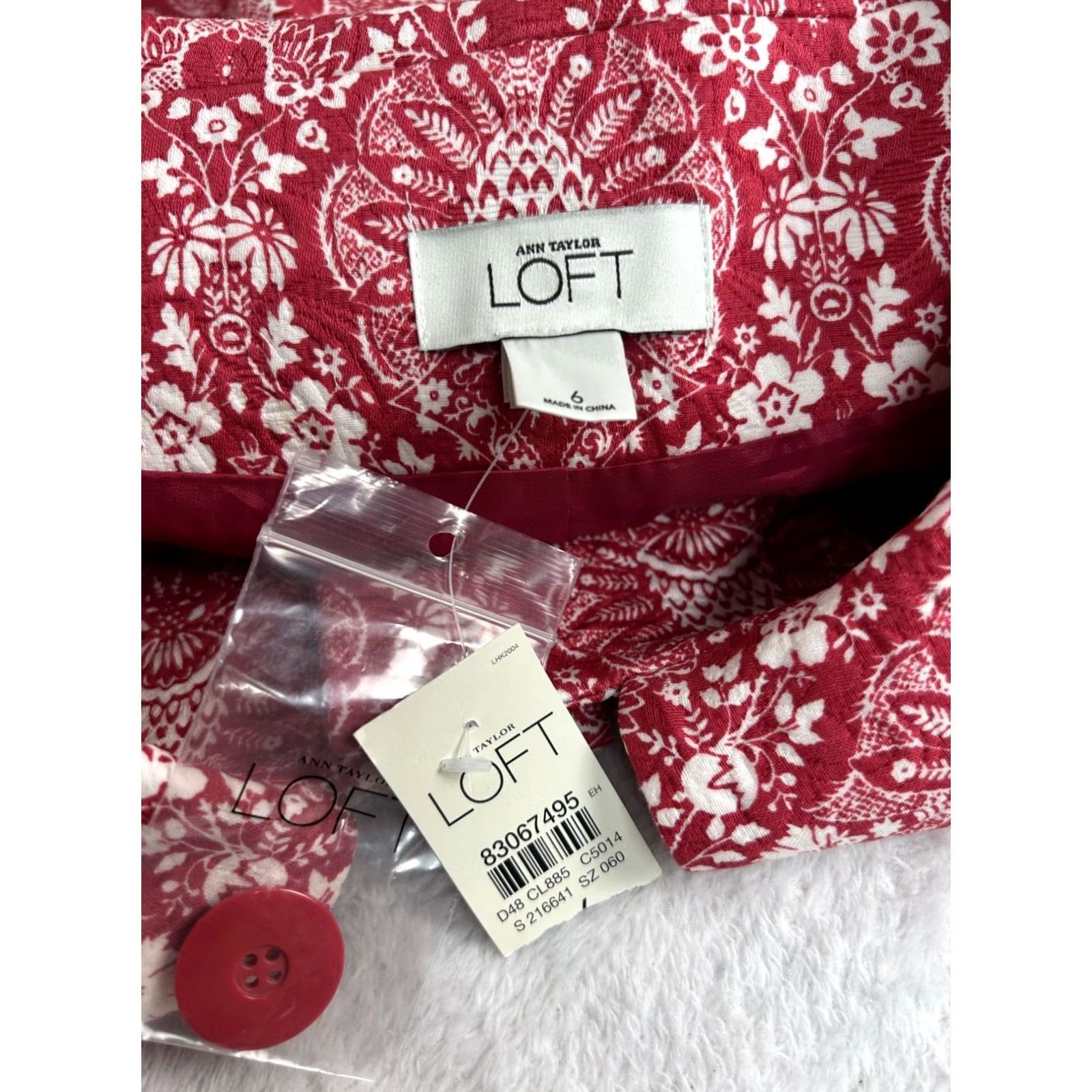 Ann Taylor Ann Taylor Loft Women’s Jacquard Cropped Jacket Top Size 6 Peter Pan Collar New Size M / US 6-8 / IT 42-44 - 3 Thumbnail