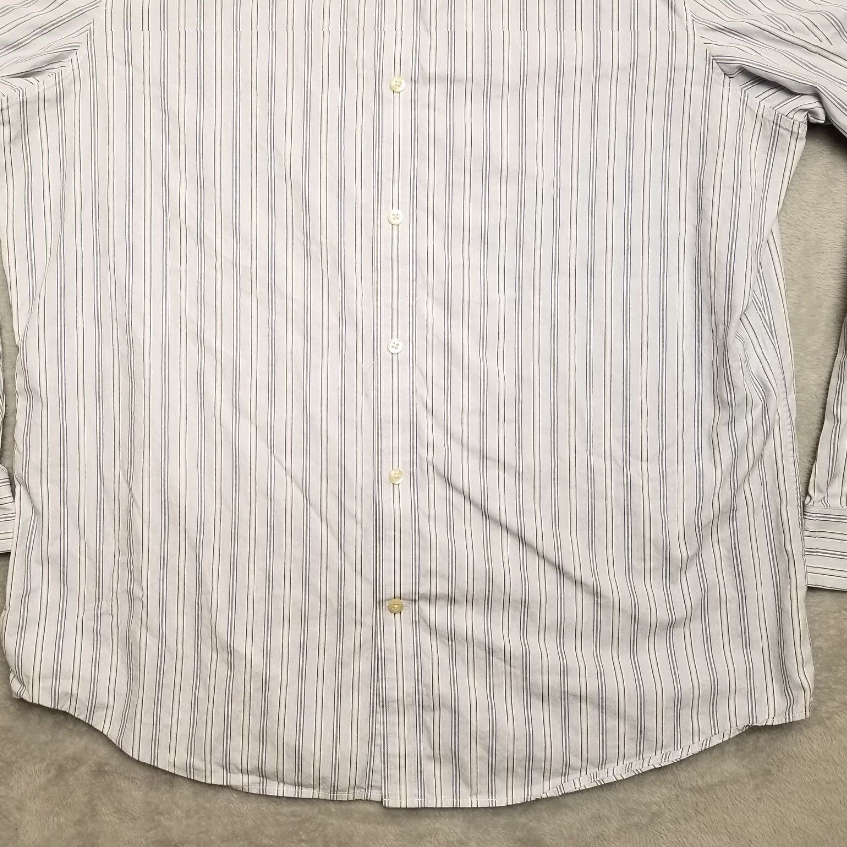 Banana Republic Banana Republic Shirt Mens XXL 17.5 Blue Striped 100% Cotton Long Sleeve Button-Up Casual, Business Mens Shirt Size US XL / EU 56 / 4 - 3 Thumbnail