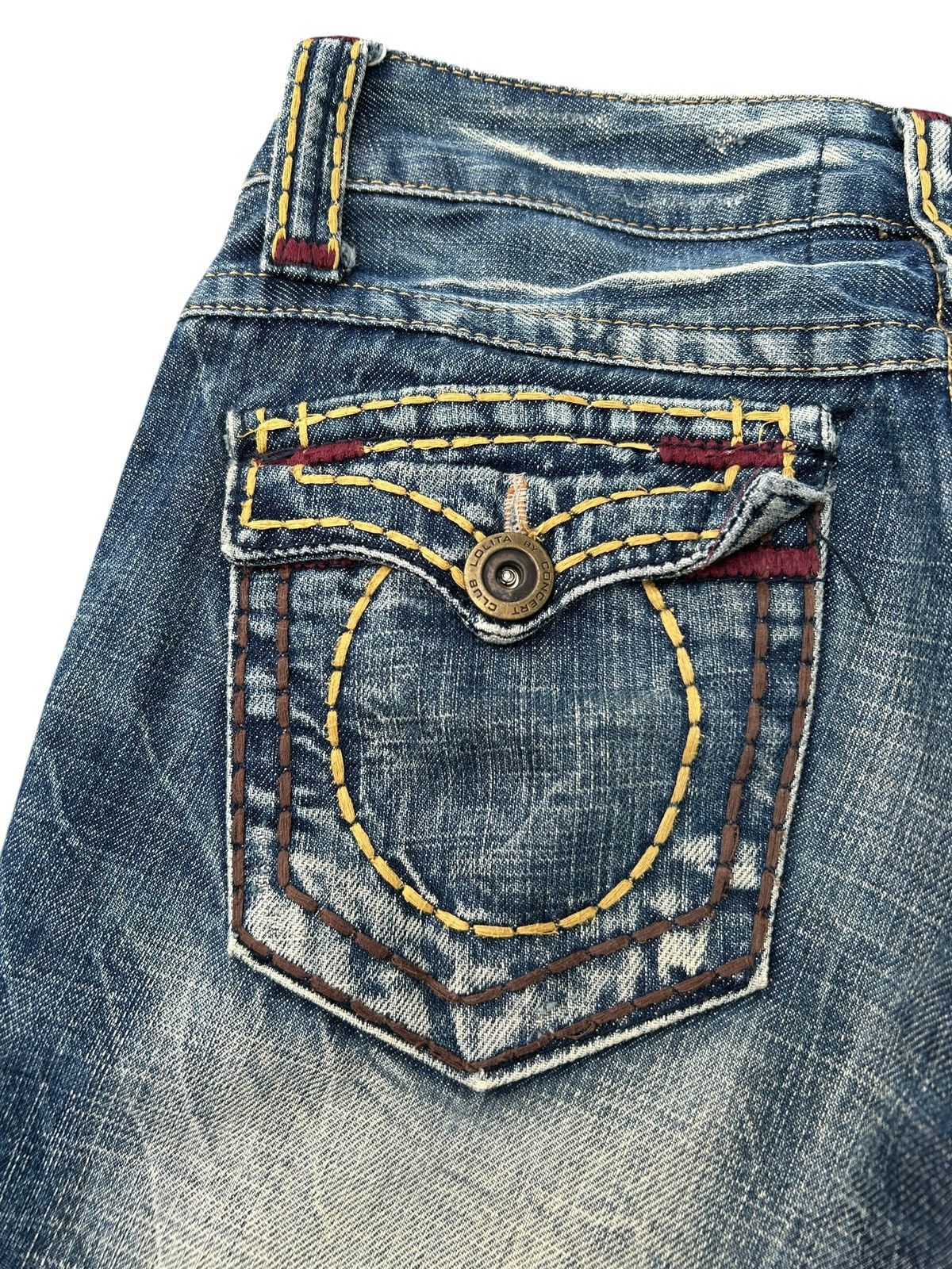 Kapital Flare Yoshitomo Nara Lolita Distressed Denim Jeans Size US 30 / EU 46 - 4 Thumbnail
