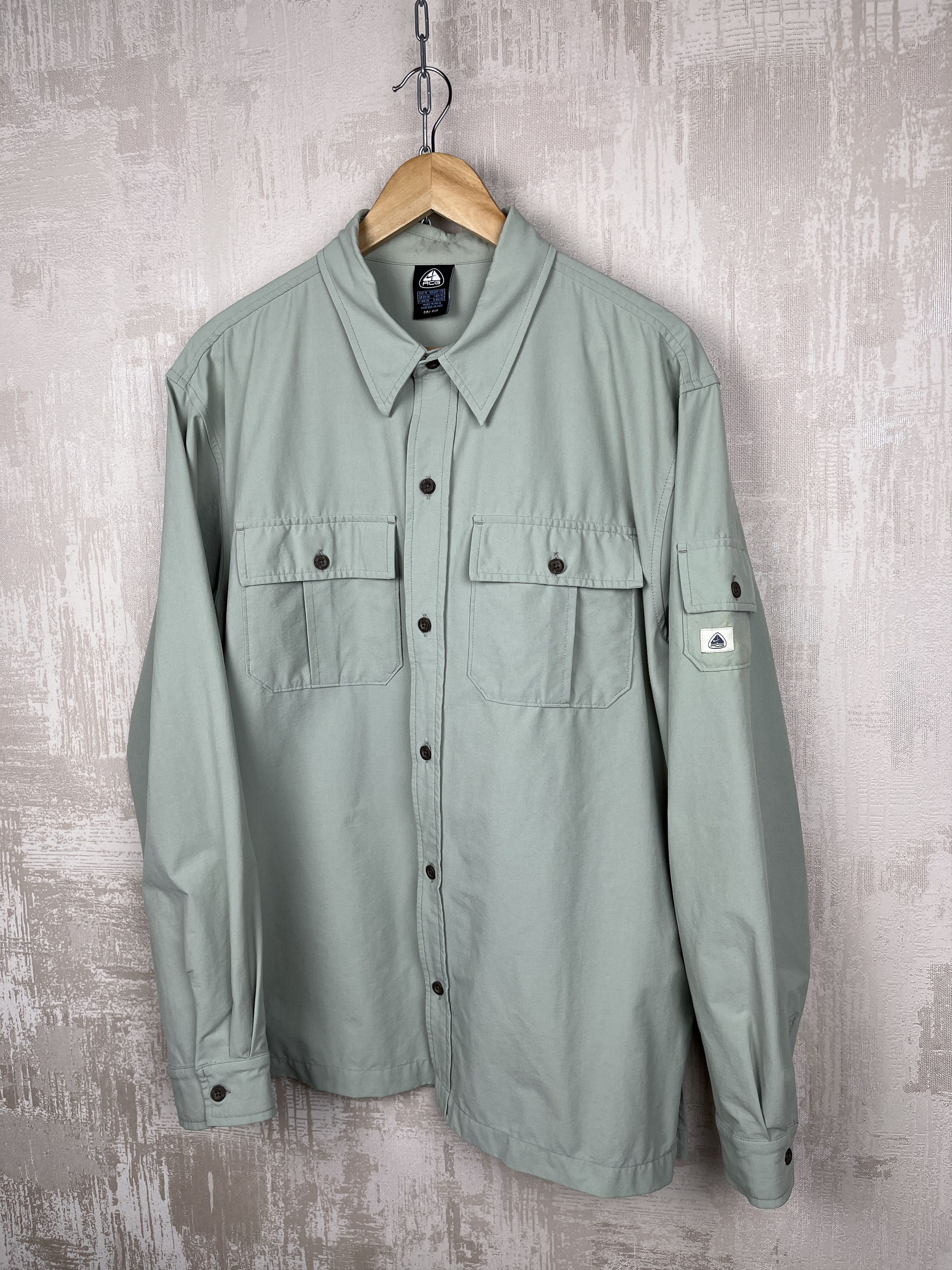 Nike Nike ACG Dri-Fit Vintage Trekking Nylon Shirt Pockets Size US M / EU 48-50 / 2 - 10 Thumbnail