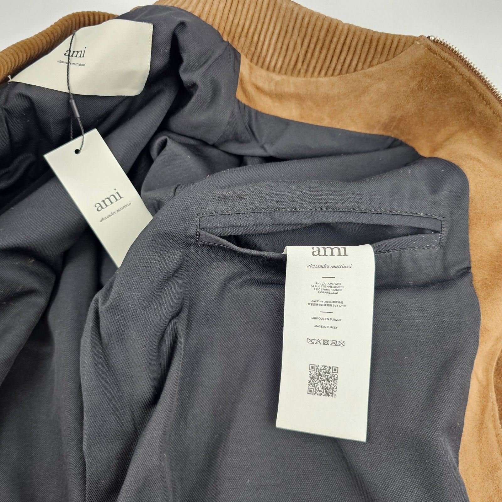 AMI AMI PARIS Brown Suede Bomber Jacket New & Authentic (Men's s Size US L / EU 52-54 / 3 - 8 Thumbnail