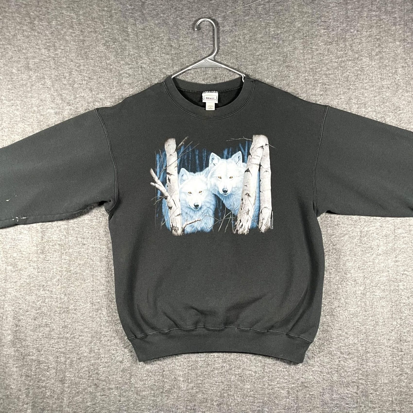 Anvil VINTAGE Anvil Sweatshirt Mens M Gray White Wolves Forest Graphic 90s Shirt Mens Gray Wolves Forest Graphic Sweatshirt Size US M / EU 48-50 / 2 - 3 Thumbnail