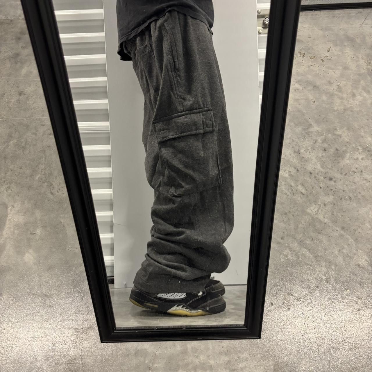 Japanese Brand × Vintage Crazy Vintage 90s Baggy Dark Grey Streetwear Skater Style Wide Leg Cargo Sweatpants! Size US 38 / EU 54 - 1 Thumbnail