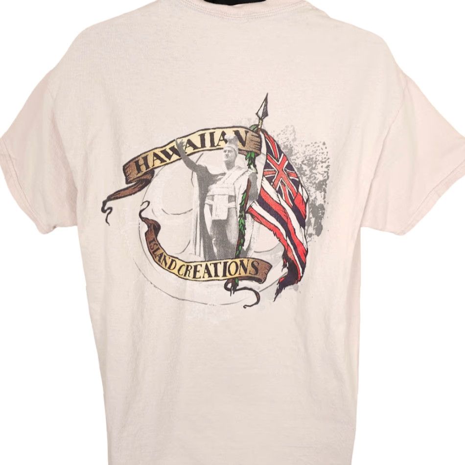 Vintage Hawaii T Shirt Mens Large Pink King Kamehameha The Great Hawaiian Island Destina tion Travel Travel souvenir Cotton Crew Neck Short Sleeve Size US L / EU 52-54 / 3 - 4 Thumbnail