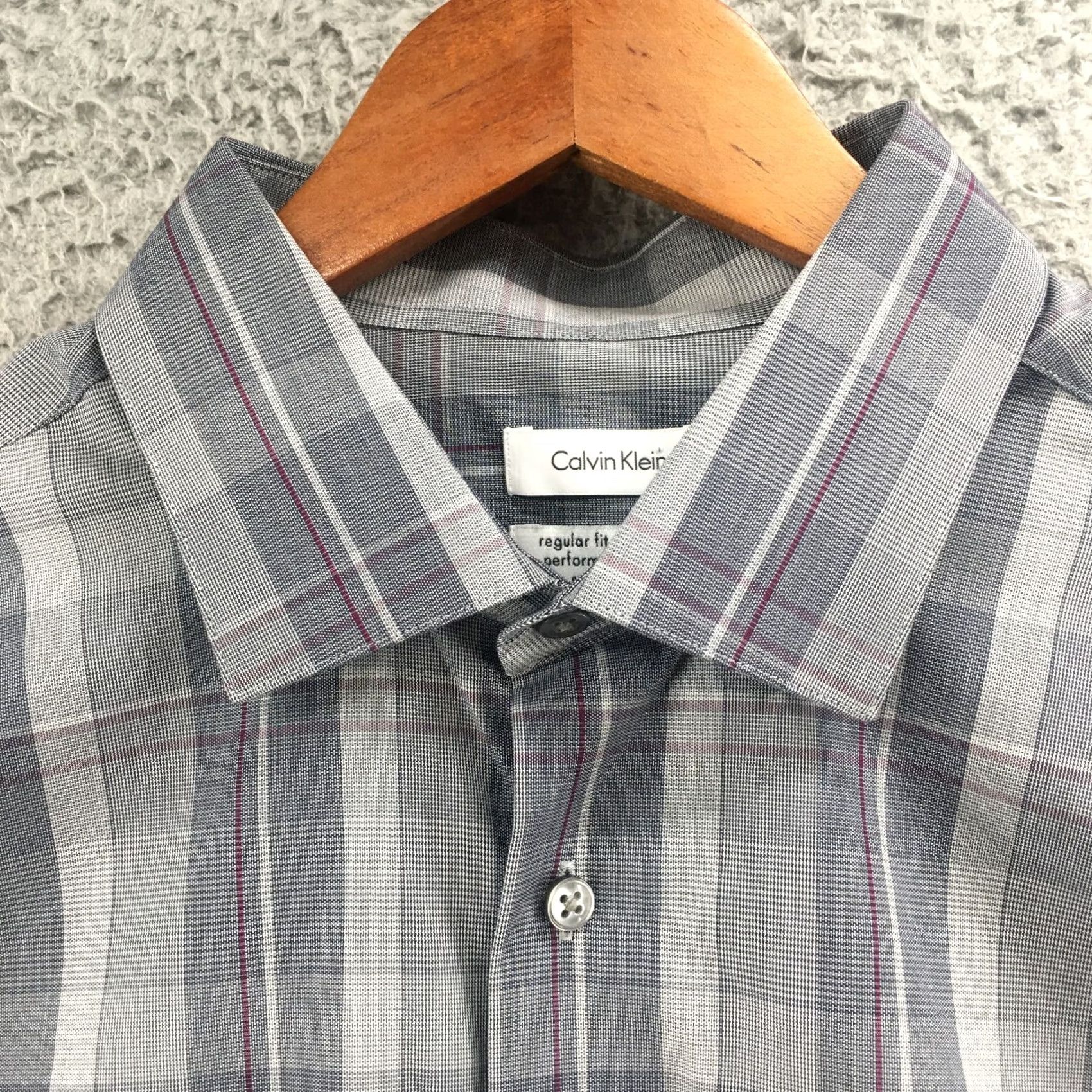 Calvin Klein Calvin Klein Button-Up Dress Shirt Mens 17 Multicolor Plaid Collared Long Sleeve Shirt Size 46R - 3 Thumbnail
