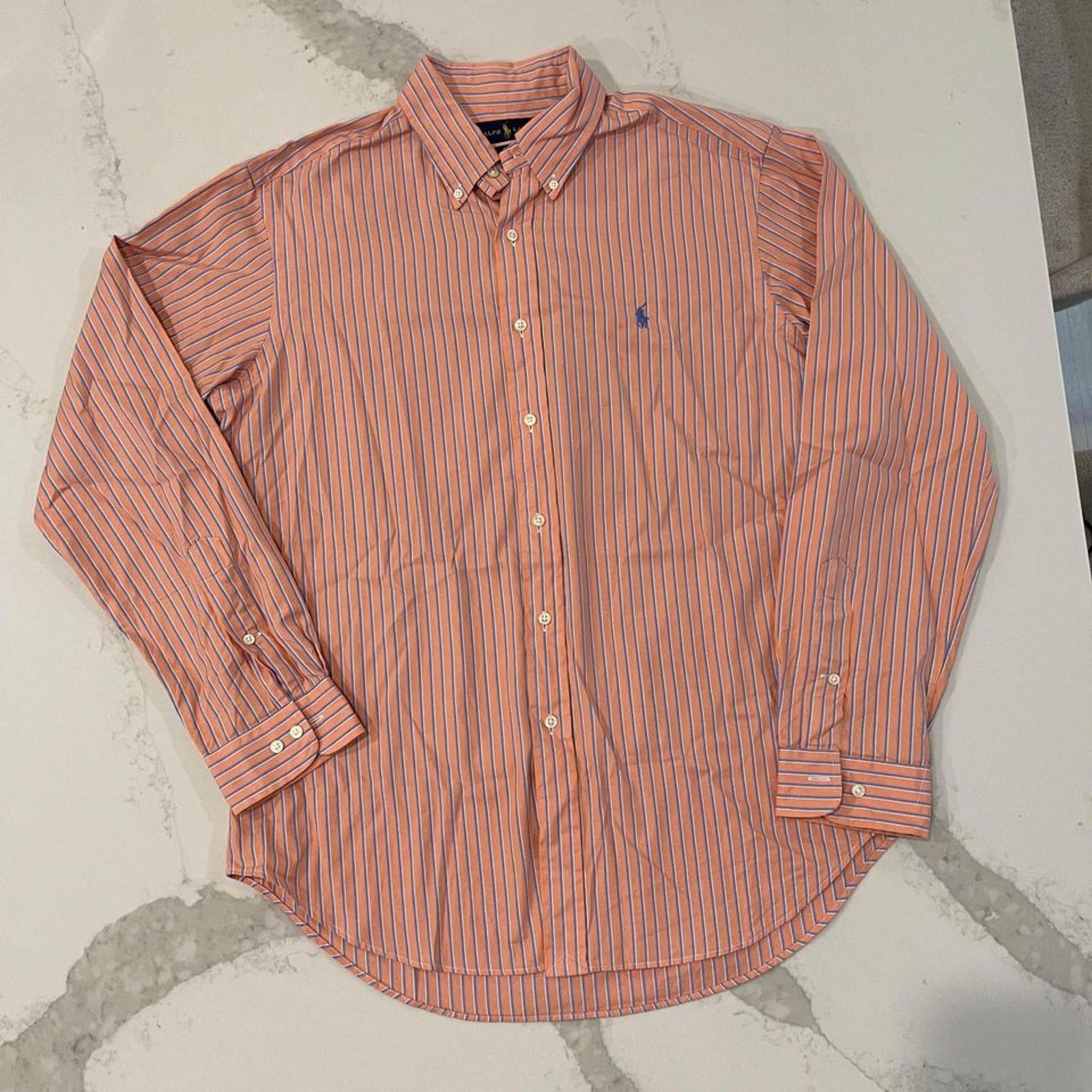 Ralph Lauren Ralph Lauren Button Up Shirt Orange Stripe Classic Men's 16 Size US L / EU 52-54 / 3 - 1 Thumbnail