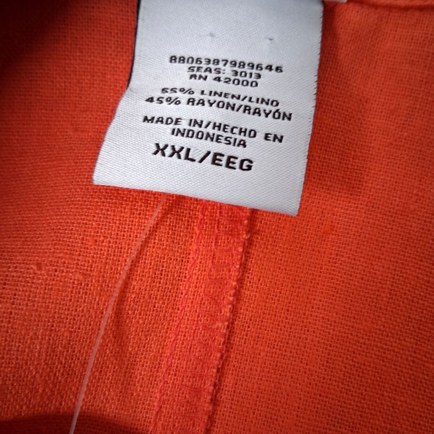 Vintage Jaclyn Smith Blouse Linen Rayon Blend Salmon Orange Collared Button Up 3/4 Sleeve Womens Regular 2XL Shirt Size XXL / US 16-18 / IT 52-54 - 7 Thumbnail