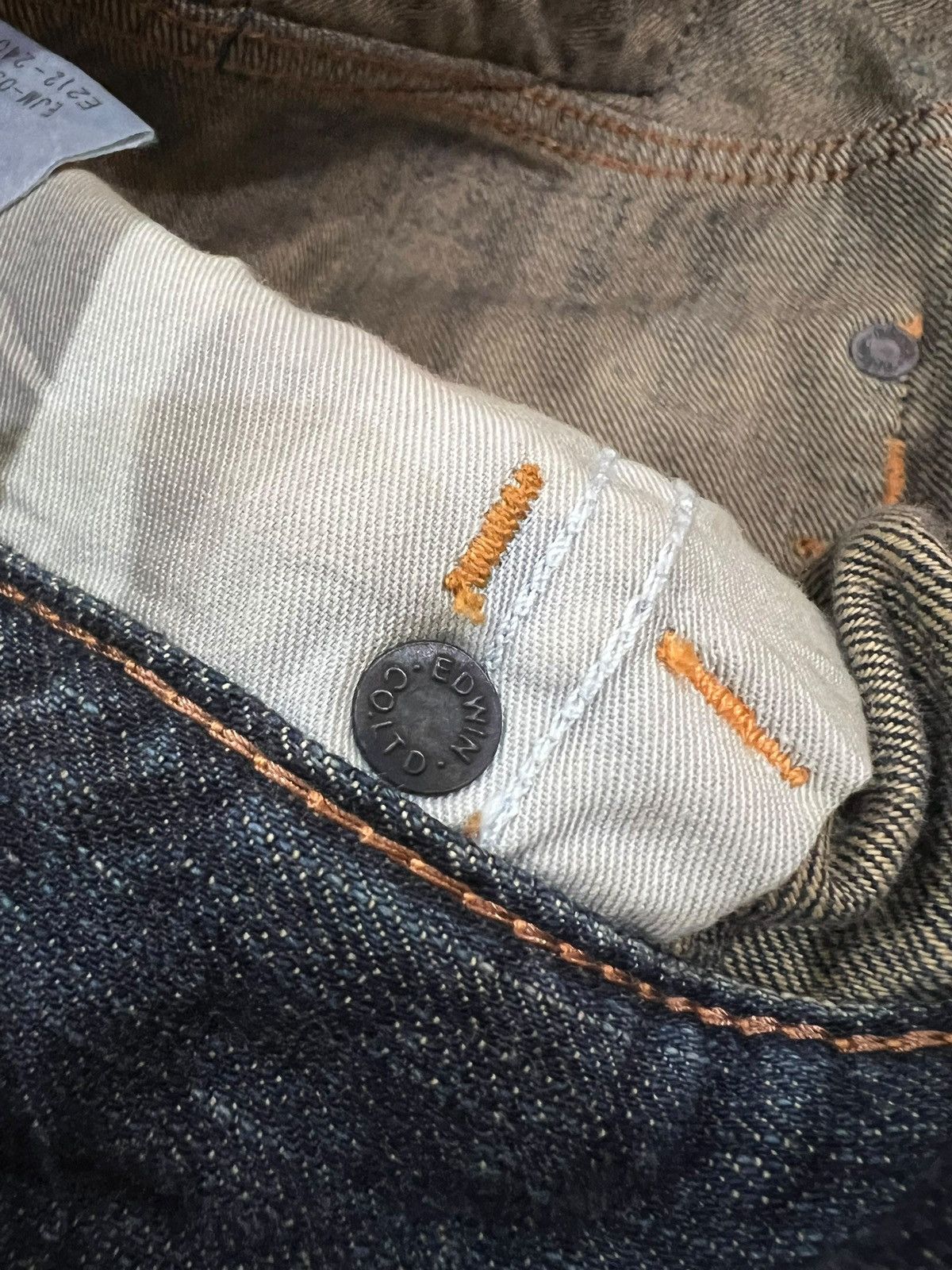 Edwin 💥Flare💥Vintage Edwin 503 Blue Trip Claw Denim Jean Size US 32 / EU 48 - 14 Thumbnail