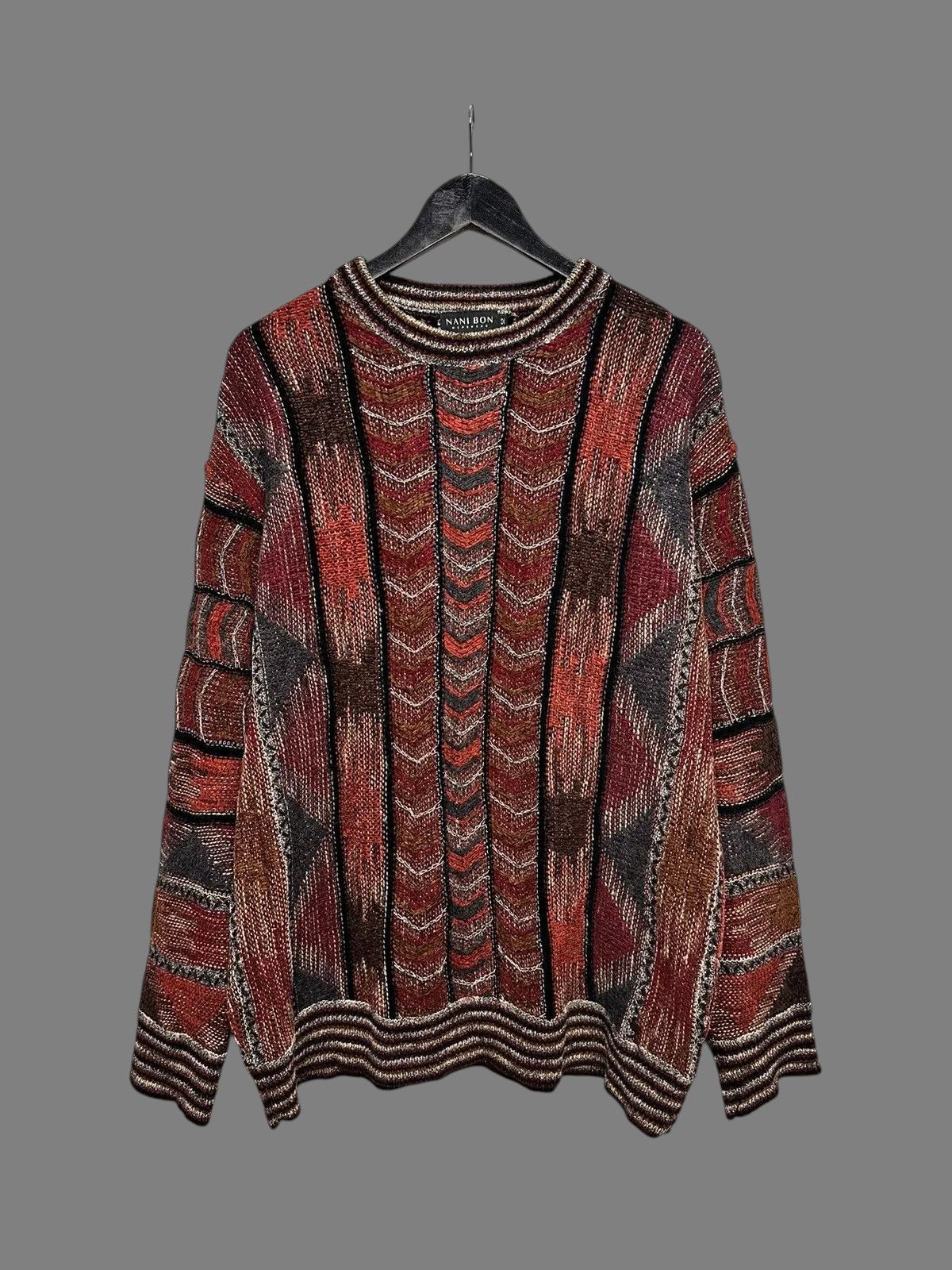 Raf Simons Vintage RAF Simons style Diesel Y2k Red Knit Sweater Wool Size US L / EU 52-54 / 3 - 2 Thumbnail