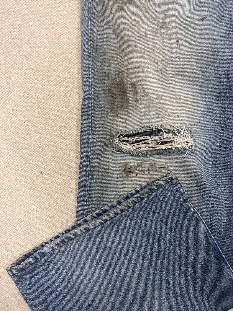 Acne Studios Acne Studios 2021M Blue Mud-Dyed Ripped Slightly Flared Jea Size US 32 / EU 48 - 3 Thumbnail