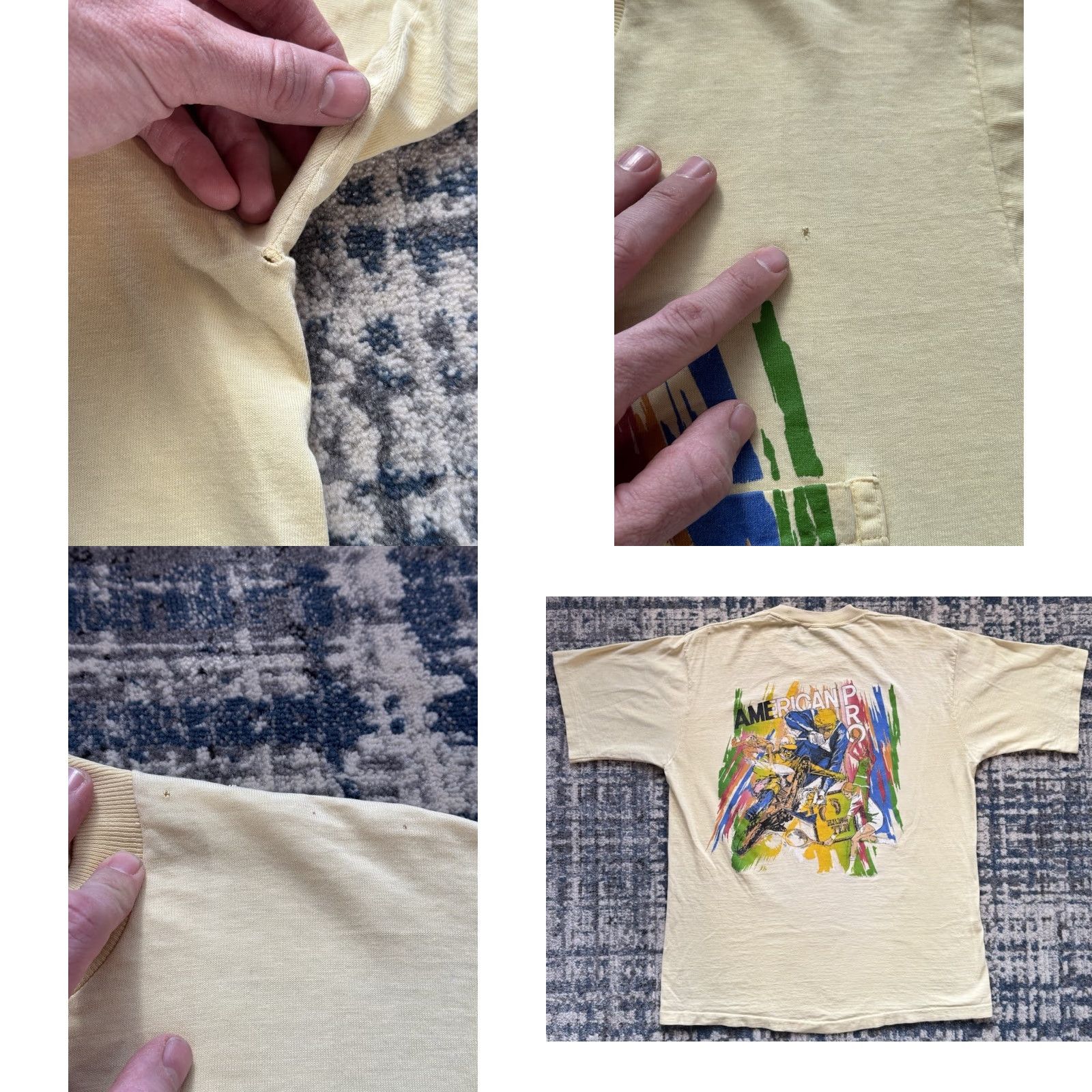 Hang Ten VINTAGE Hang Ten T-Shirt XL Yellow 80s Double-Sided Graphic Print Crew Neck Short Sleeve Men Ski Surf Biker Sports Tennis Skate Motorcycle Logo 1980s Size US XL / EU 56 / 4 - 9 Thumbnail