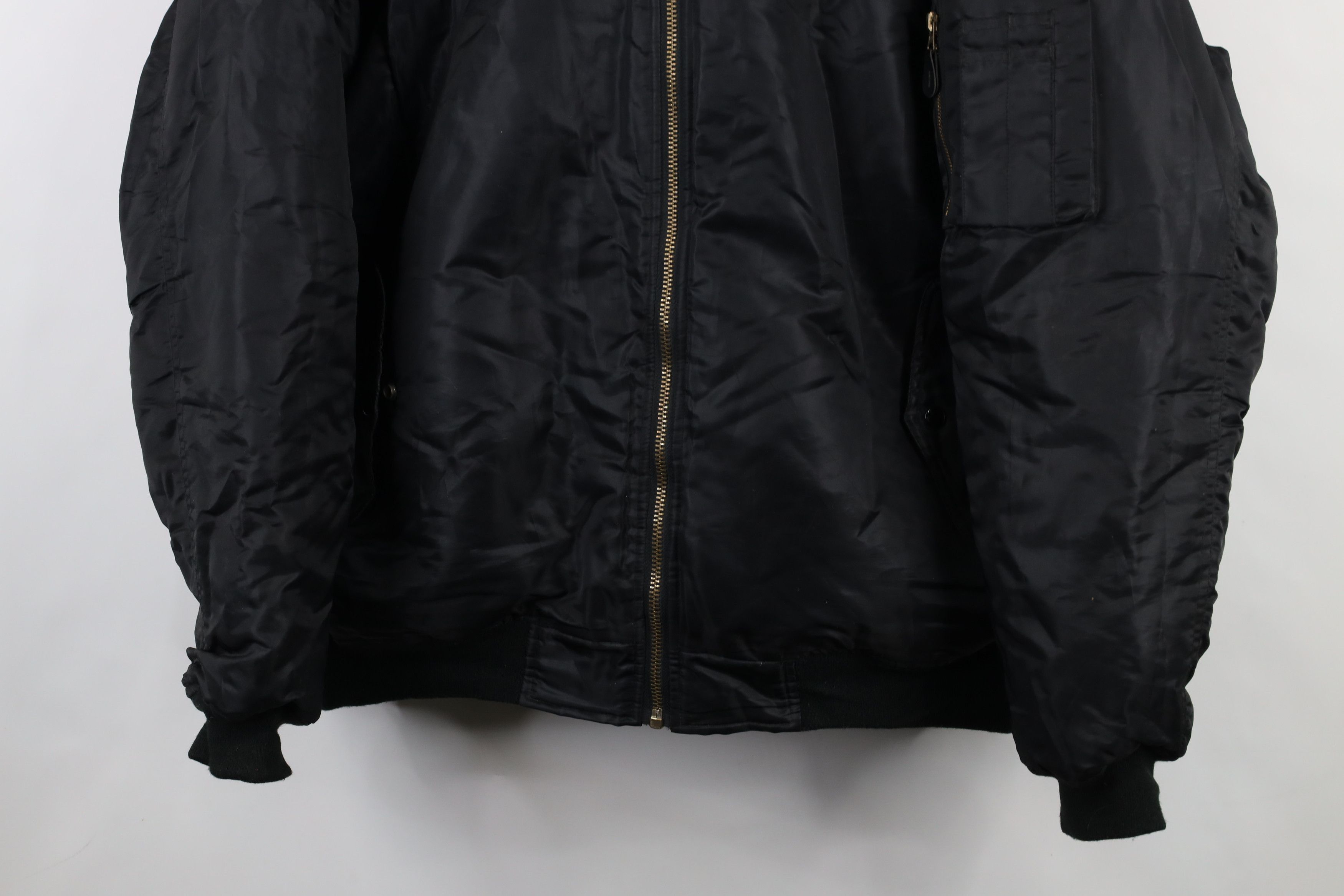Vintage Vintage 90s Streetwear Military Hooded Flight Jacket Black Size US XXL / EU 58 / 5 - 3 Thumbnail