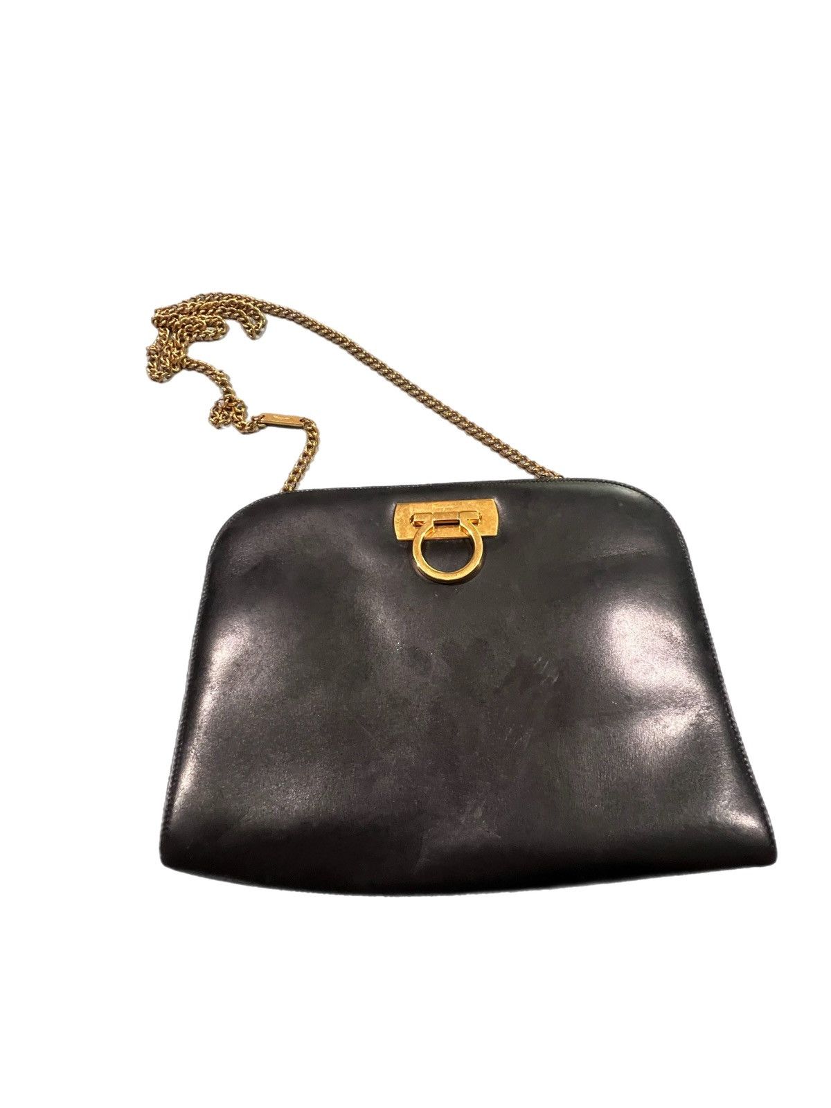 Salvatore Ferragamo Salvatore Ferragamo Gancini Black Leather Chain Shoulder Bag Size ONE SIZE - 1 Thumbnail