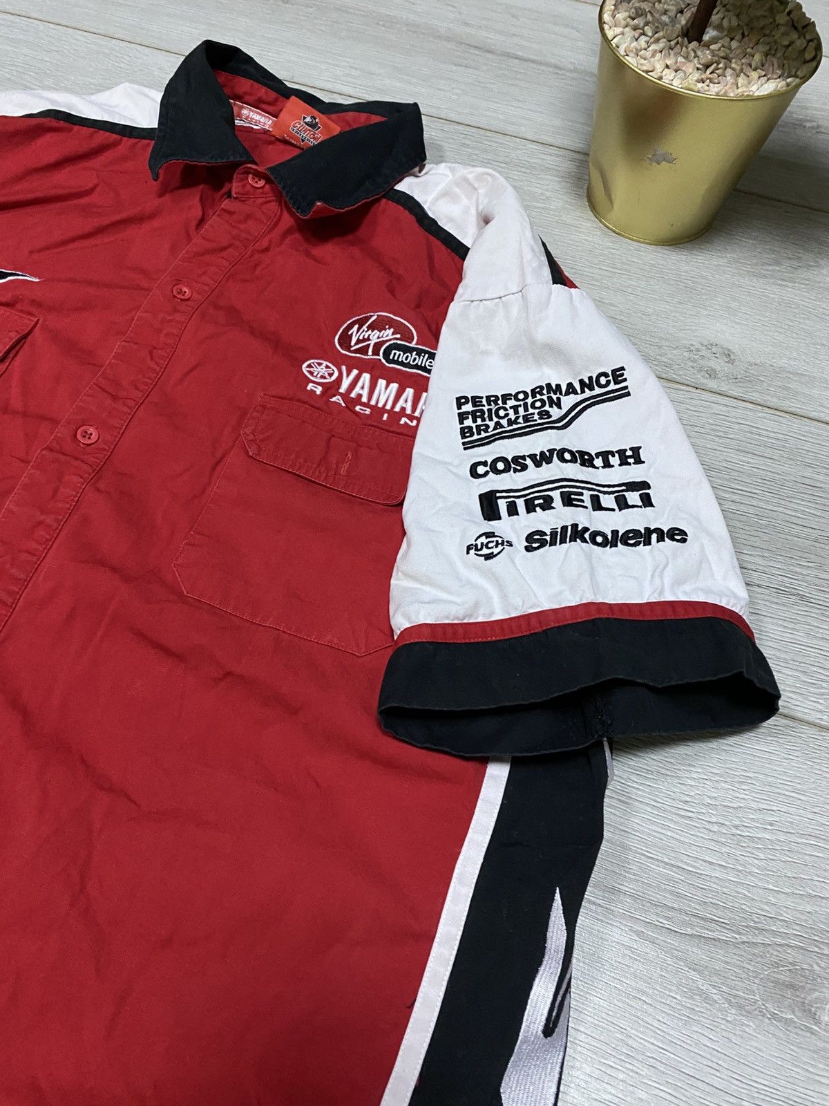 Yamaha Yamaha virgin Pirelli vintage thick shirt big logo buttons Size US XXL / EU 58 / 5 - 3 Thumbnail