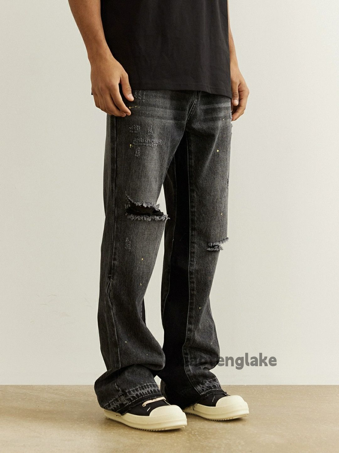 Jean × Vintage washed faded cleanfit punk grunge hiphop paint jeans Size US 34 / EU 50 - 1 Thumbnail
