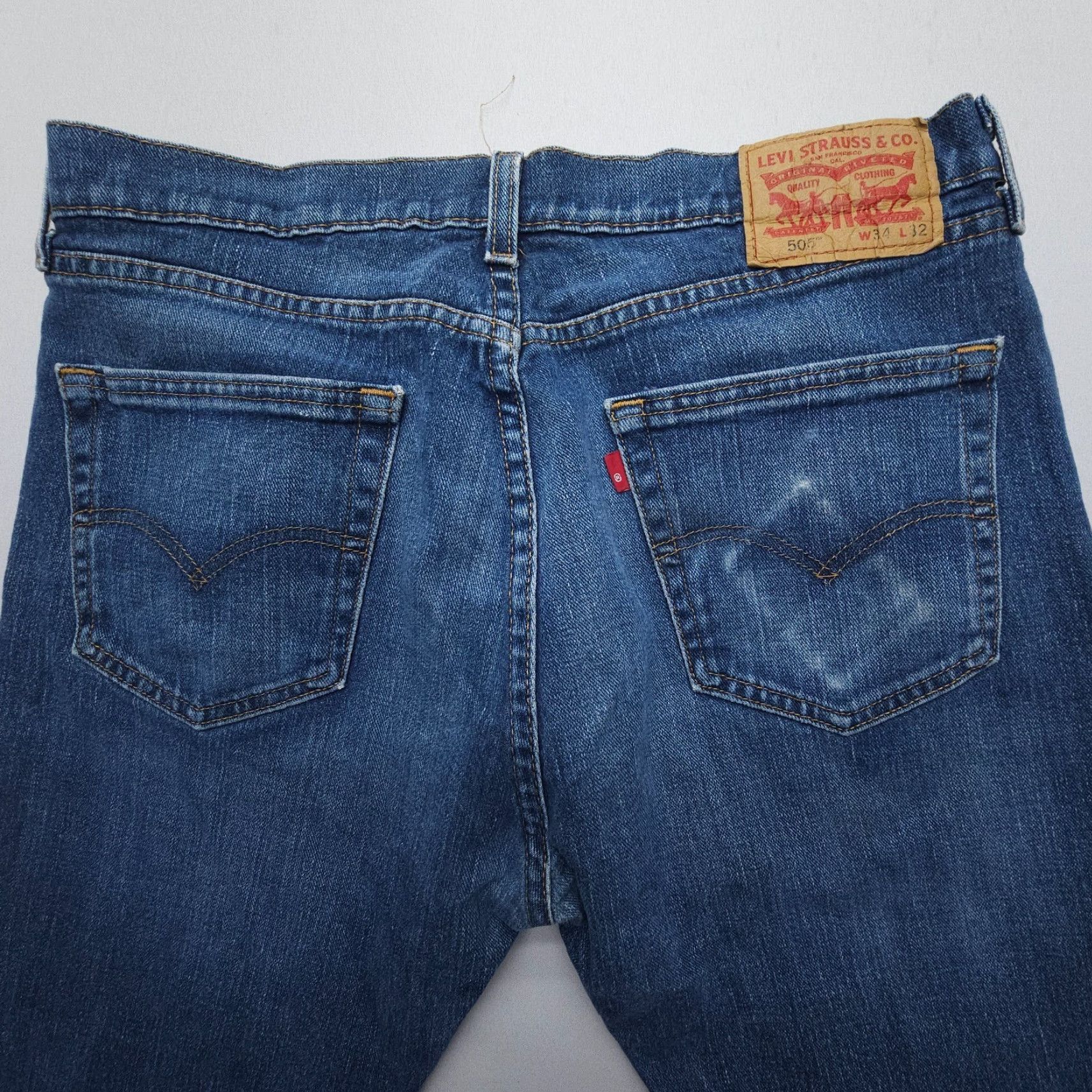 Levi's Levi's 505 Jeans Mens 34 x 30 Inseam Dark Wash Straight Regular Fit 5-Pocket Denim Cotton Blend Blue Size US 34 / EU 50 - 3 Thumbnail