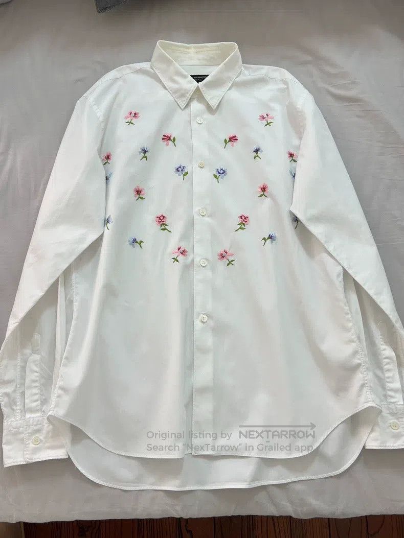 Comme des Garcons Comme Des Garcons Embroidered Flower Shirt Size S / US 4 / IT 40 - 1 Thumbnail