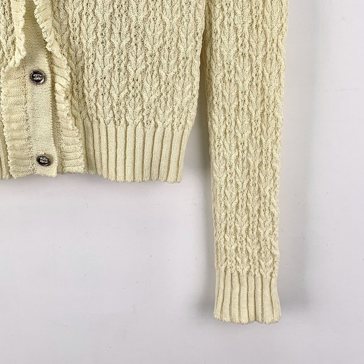 Chanel Chanel Beige Cable Knit Long Sleeve Knit Cardigan K26WX Size XS / US 0-2 / IT 36-38 - 4 Thumbnail