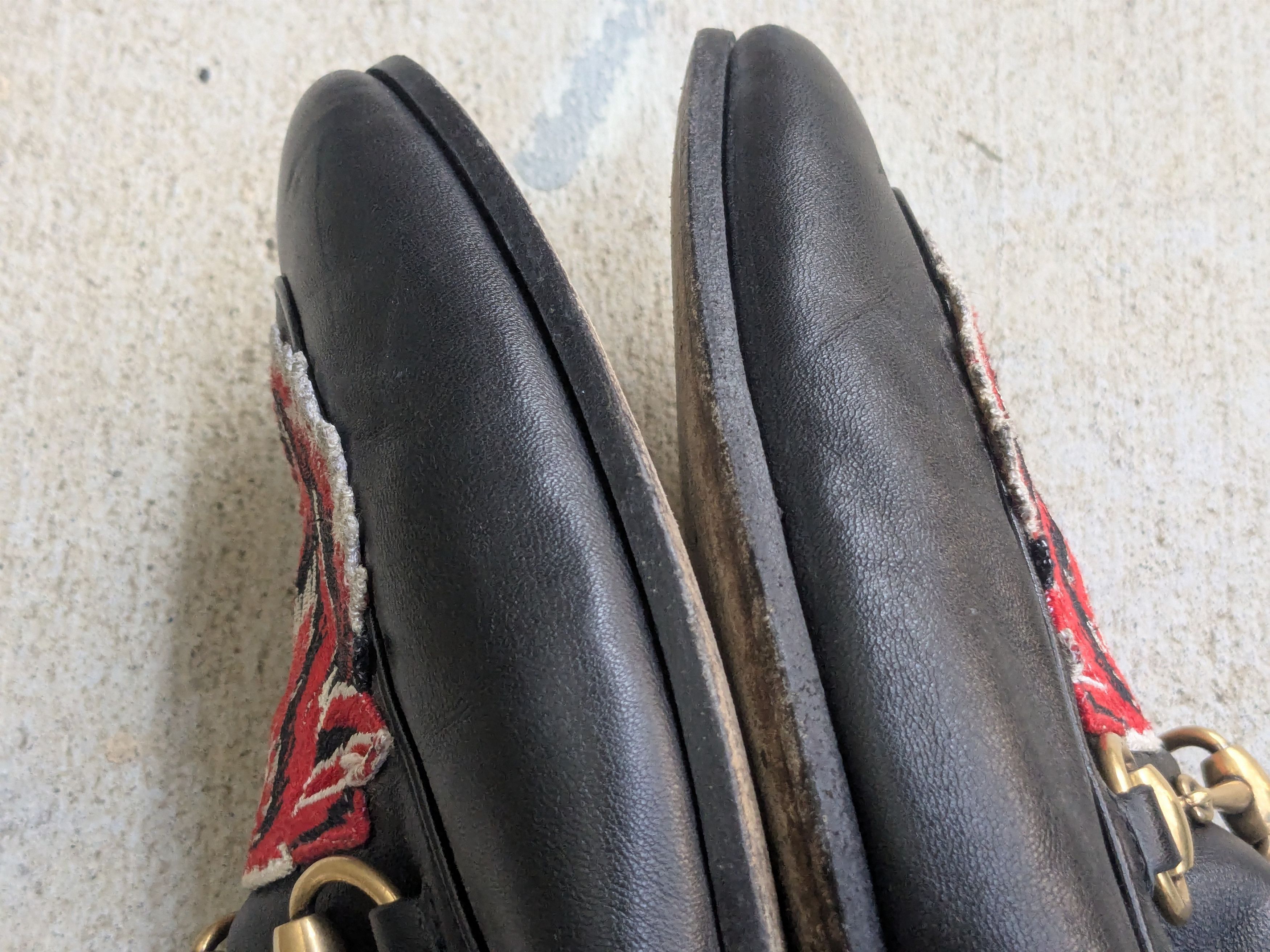 Gucci Gucci Jordaan Horsebit Loafers Black Leather 7.5 Red Wolf Size US 7.5 / EU 40-41 - 6 Thumbnail
