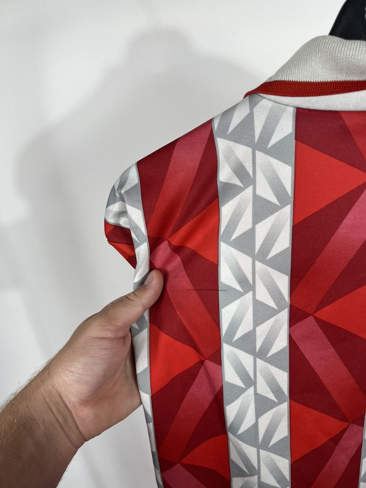 Lotto Sport Vintage Lotto Calcio Italia Red Geometric Soccer Jersey Size US XL / EU 56 / 4 - 10 Thumbnail