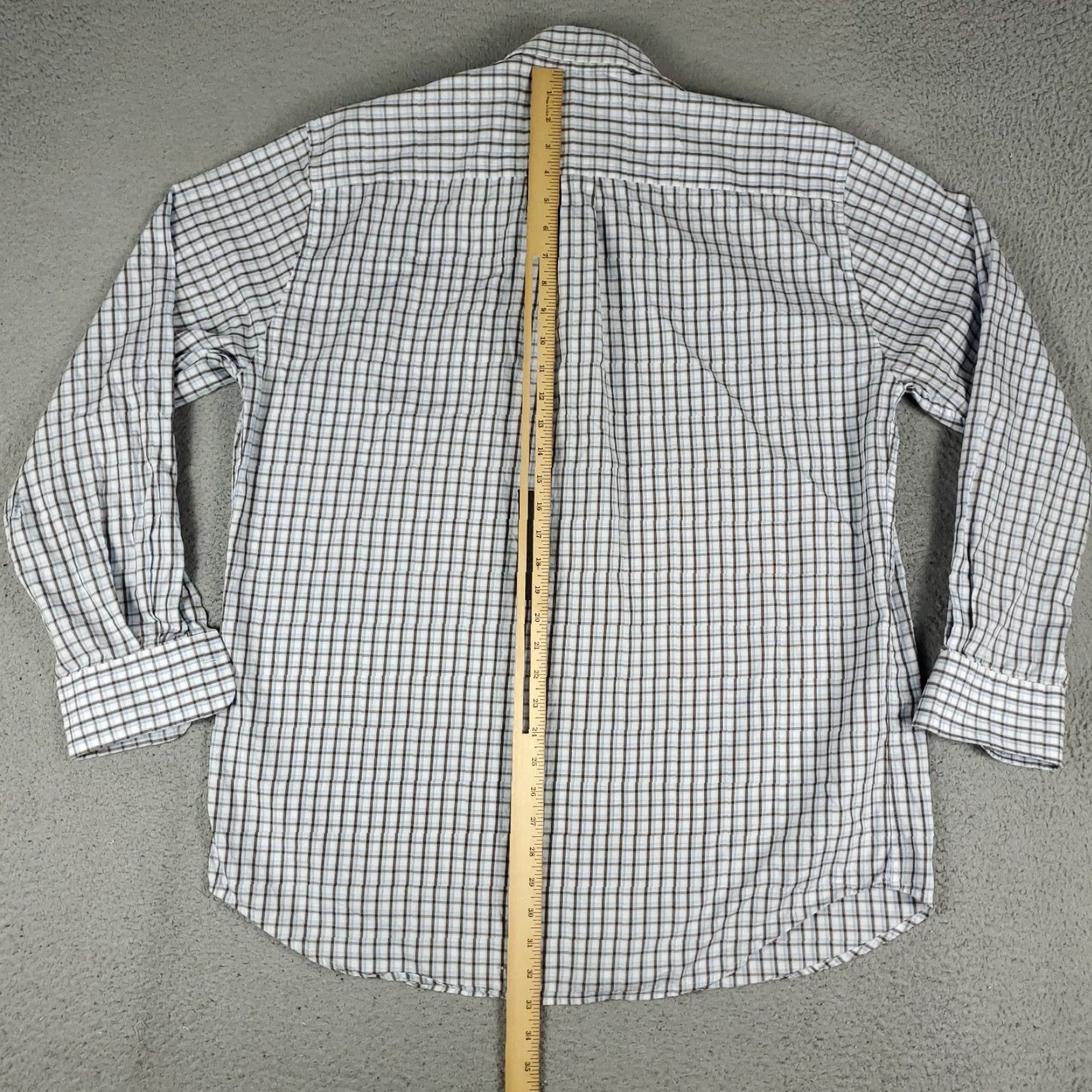 Peter Millar Peter Millar Shirt Mens XL Brown Blue Plaid Button-Up Long Sleeve Casual Size US XL / EU 56 / 4 - 3 Thumbnail