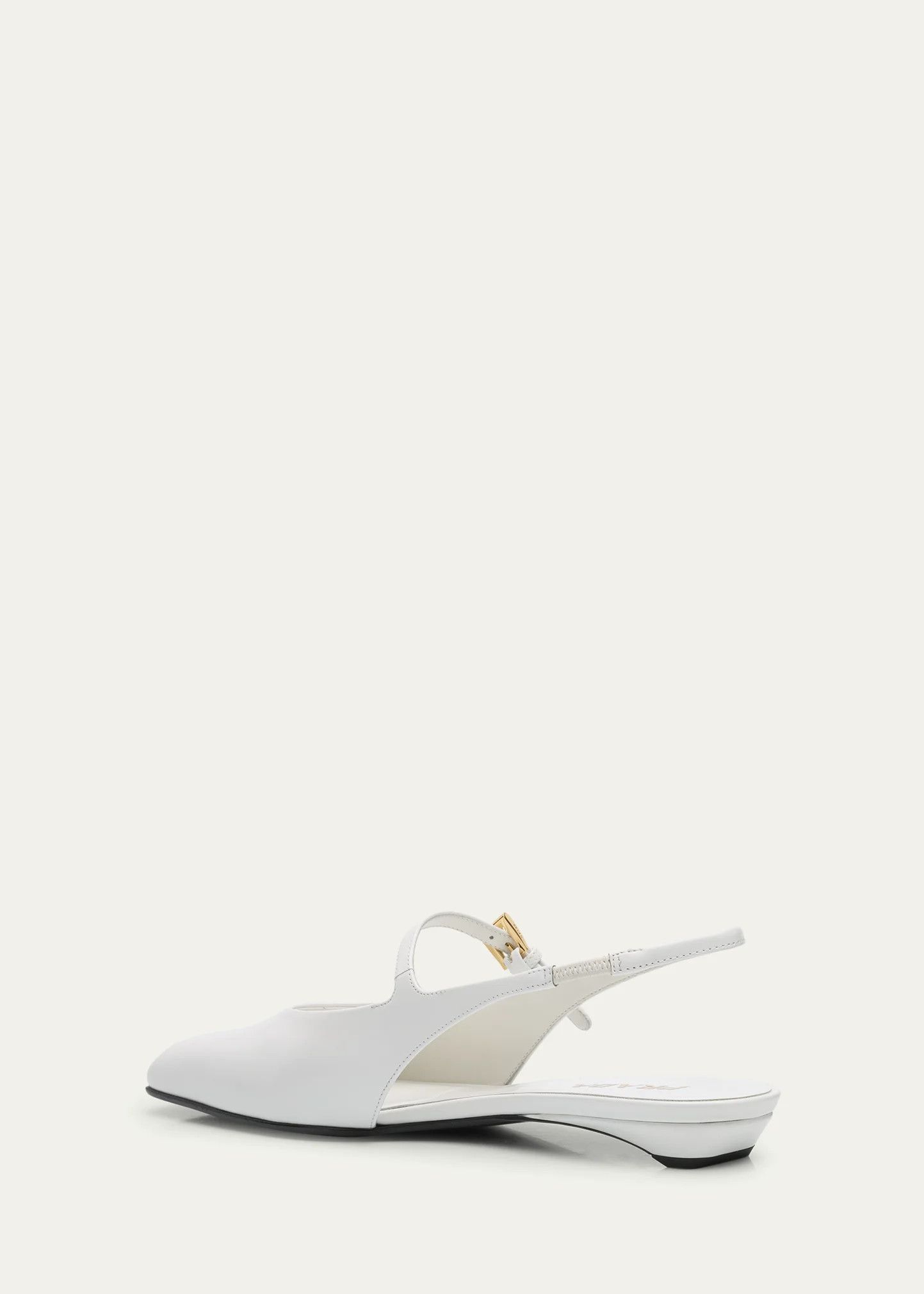 Prada os11x0126 Leather Mary Jane Slingback Flats in White Size US 11 / IT 41 - 4 Thumbnail