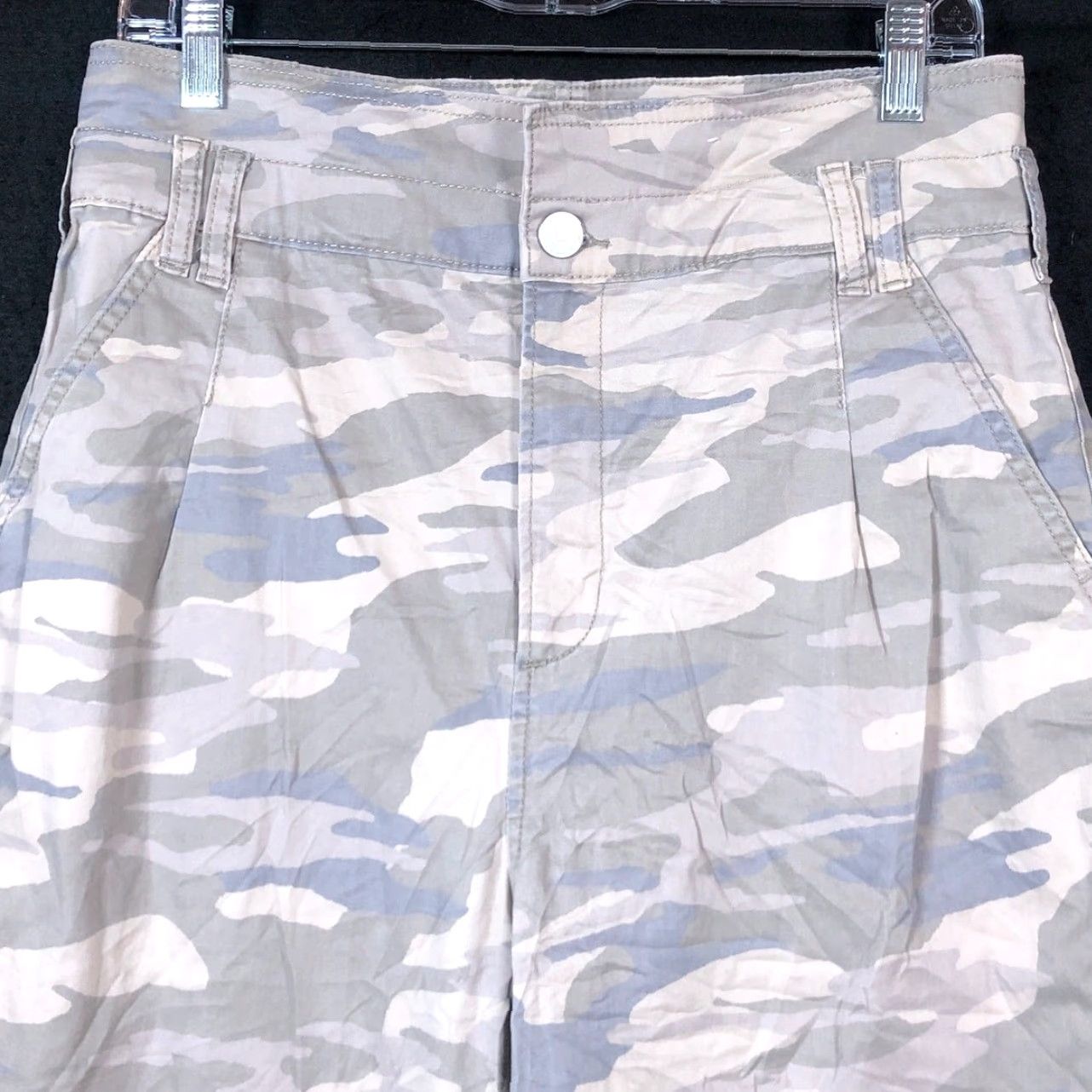 Express Express Womens Pants Green Camouflage Super High Rise Ankle Stretch 4 Size 24" / US 00 / IT 34 - 2 Thumbnail