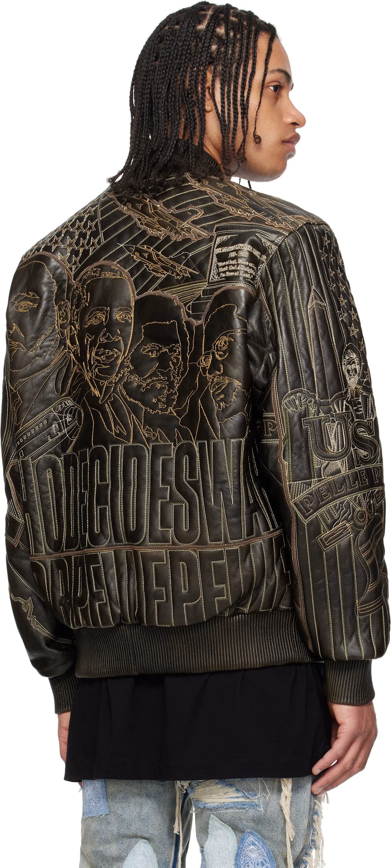 Who Decides War o1h1sh10525 Pelle Pelle Monument Jacket in Brown Size US XXL / EU 58 / 5 - 3 Thumbnail