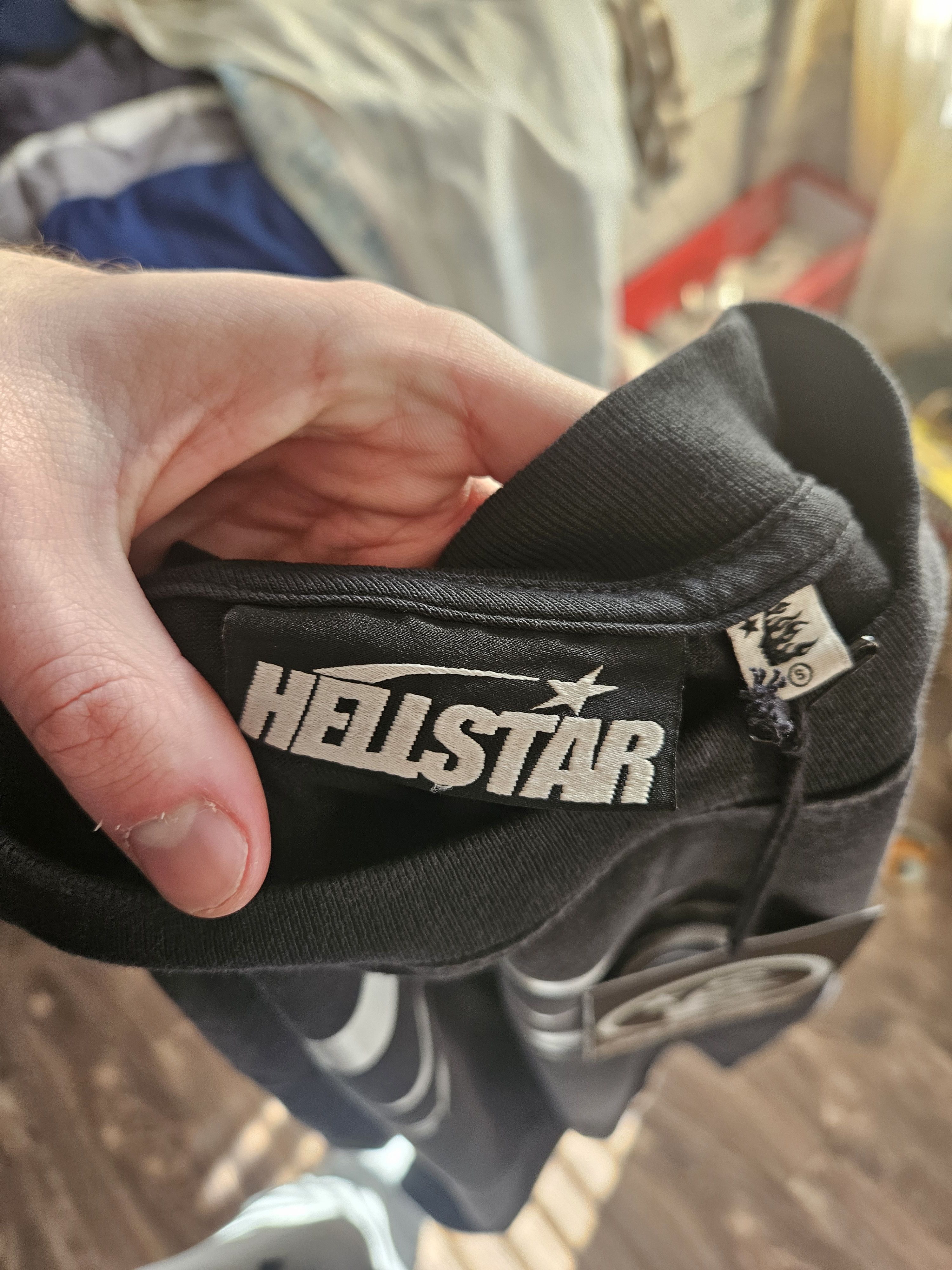 HELLSTAR Glow In The Dark Cursive Logo Oversized Black T Shirt Size US S / EU 44-46 / 1 - 7 Thumbnail