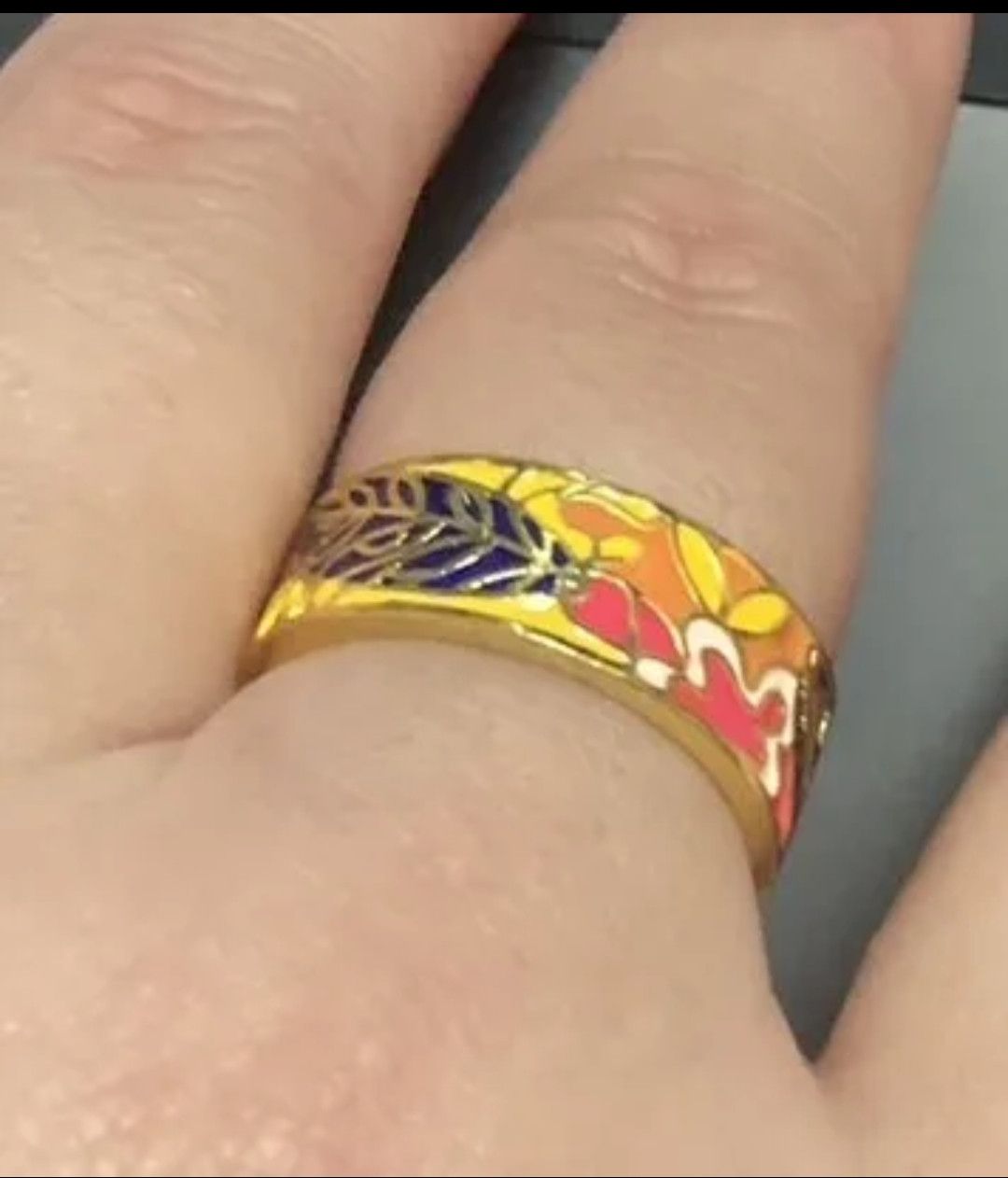 Jewelry Creative Handmade Colorful Enamel Heart Ring Size ONE SIZE - 7 Thumbnail