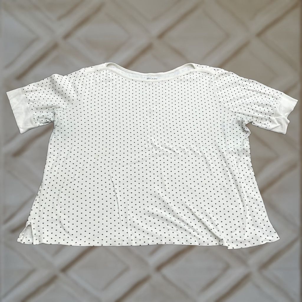 Vintage White Stag Plus Size Polka Dot Shirt Womens 3XL Short Sleeve Crew Neck Casual Top White Size XXL / US 16-18 / IT 52-54 - 1 Thumbnail
