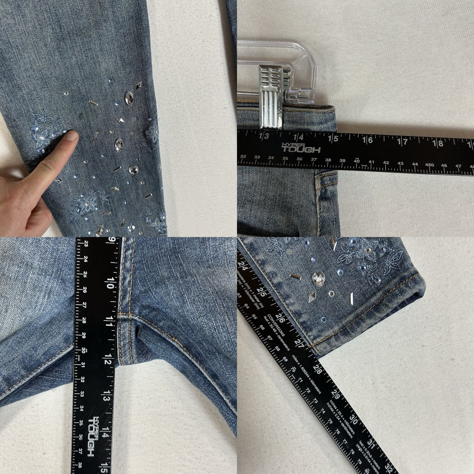 Buffalo David Bitton Buffalo David Bitton Ivy Ankle Skinny Jeans Womens 28 Blue Denim High Rise Bling Size 28" / US 6 / IT 42 - 9 Thumbnail
