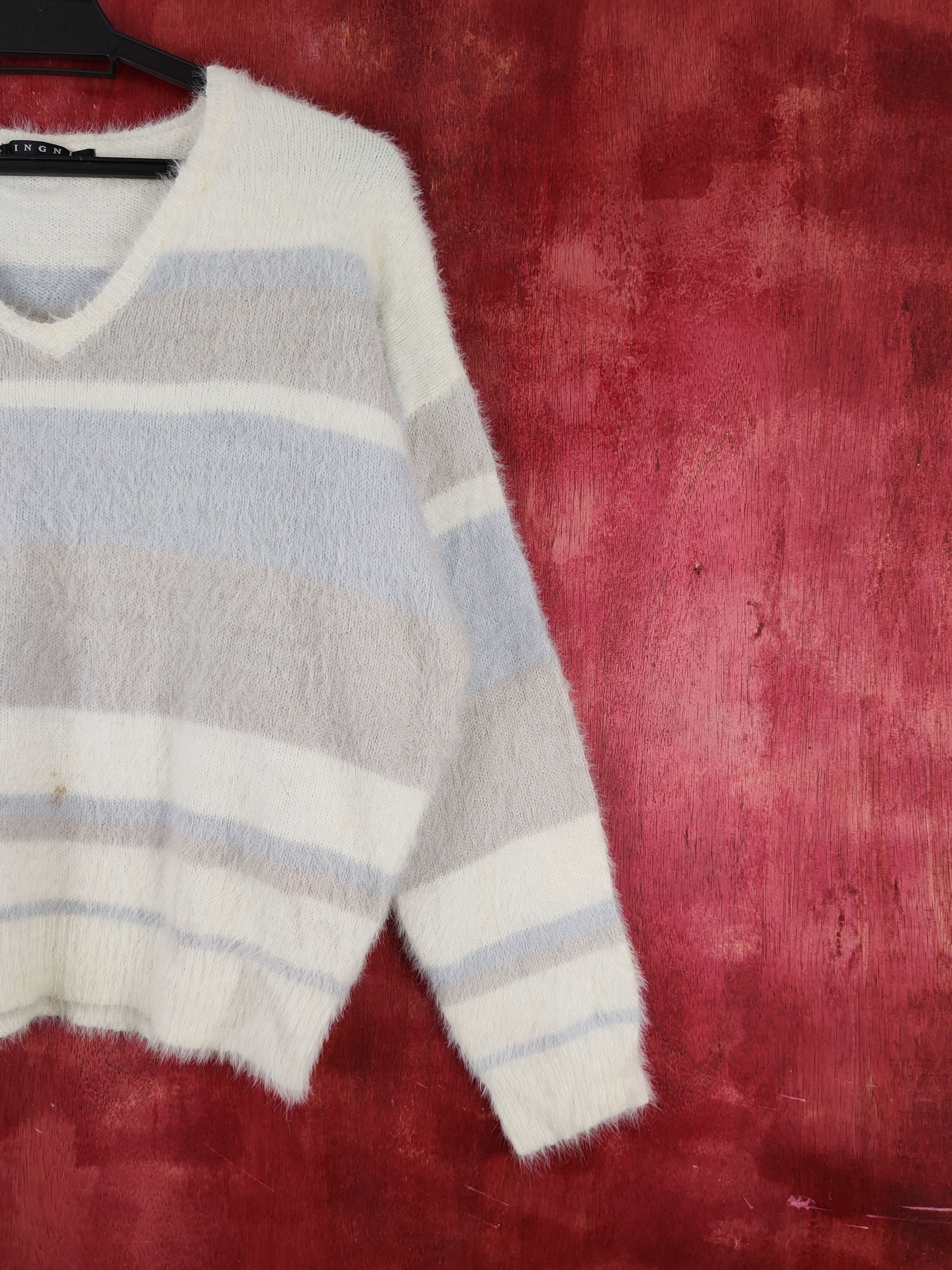 Japanese Brand × Vintage Ingni Cream Shag Shaggy Fur Mohair Knitwear #S1910 Size M / US 6-8 / IT 42-44 - 5 Thumbnail
