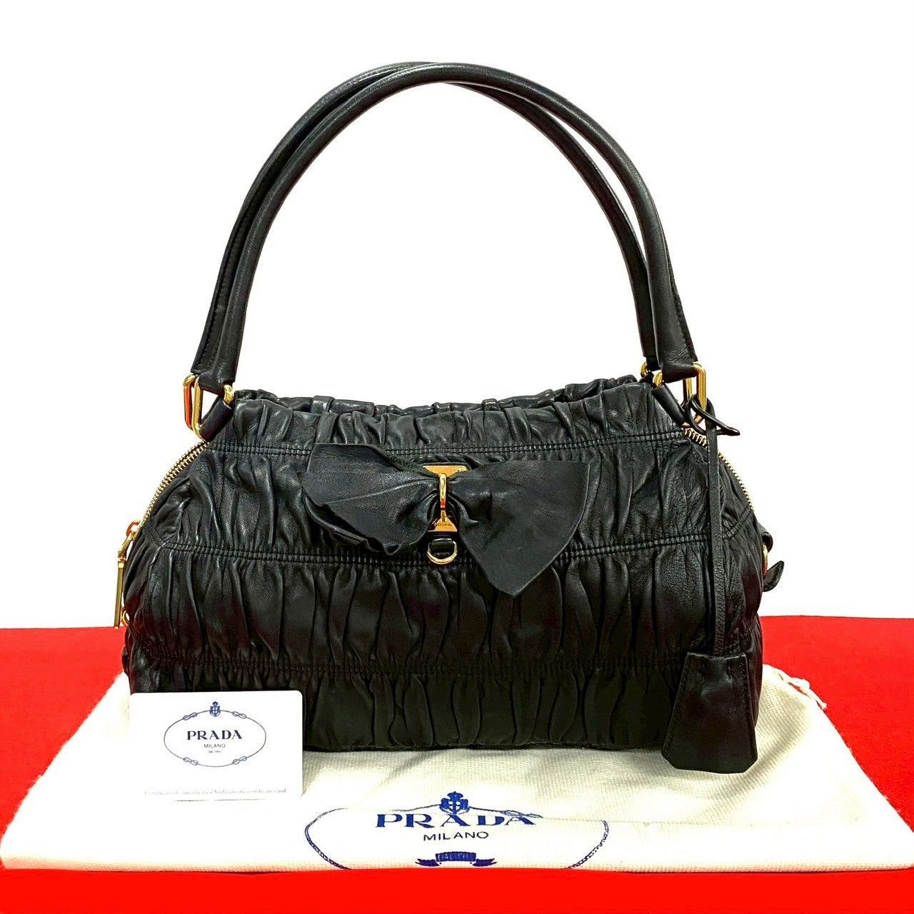 Prada Prada Handbag Black Leather Size ONE SIZE - 1 Thumbnail