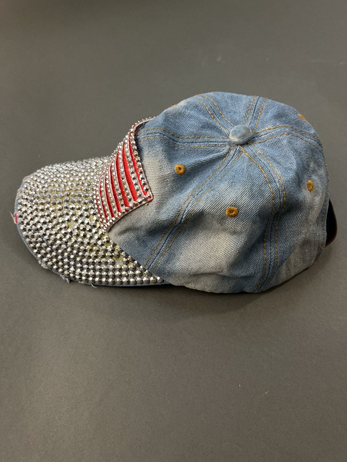 Christian Audigier × Ed Hardy American Flag Rhinestone Hat Size ONE SIZE - 2 Thumbnail