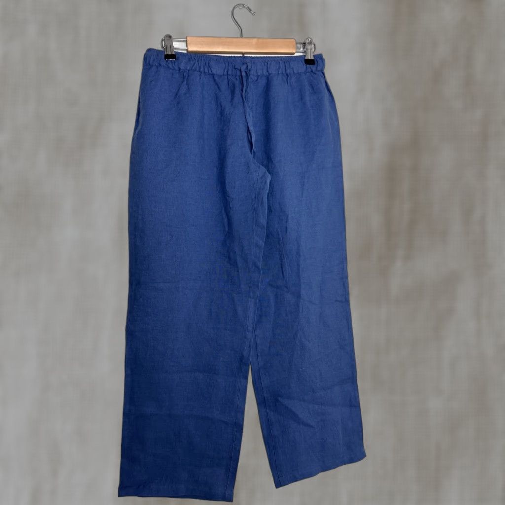 Vintage VINTAGE Serena And Lily Womens XS Linen Pants Blue 28x28 Size 26" / US 2 / IT 38 - 1 Thumbnail