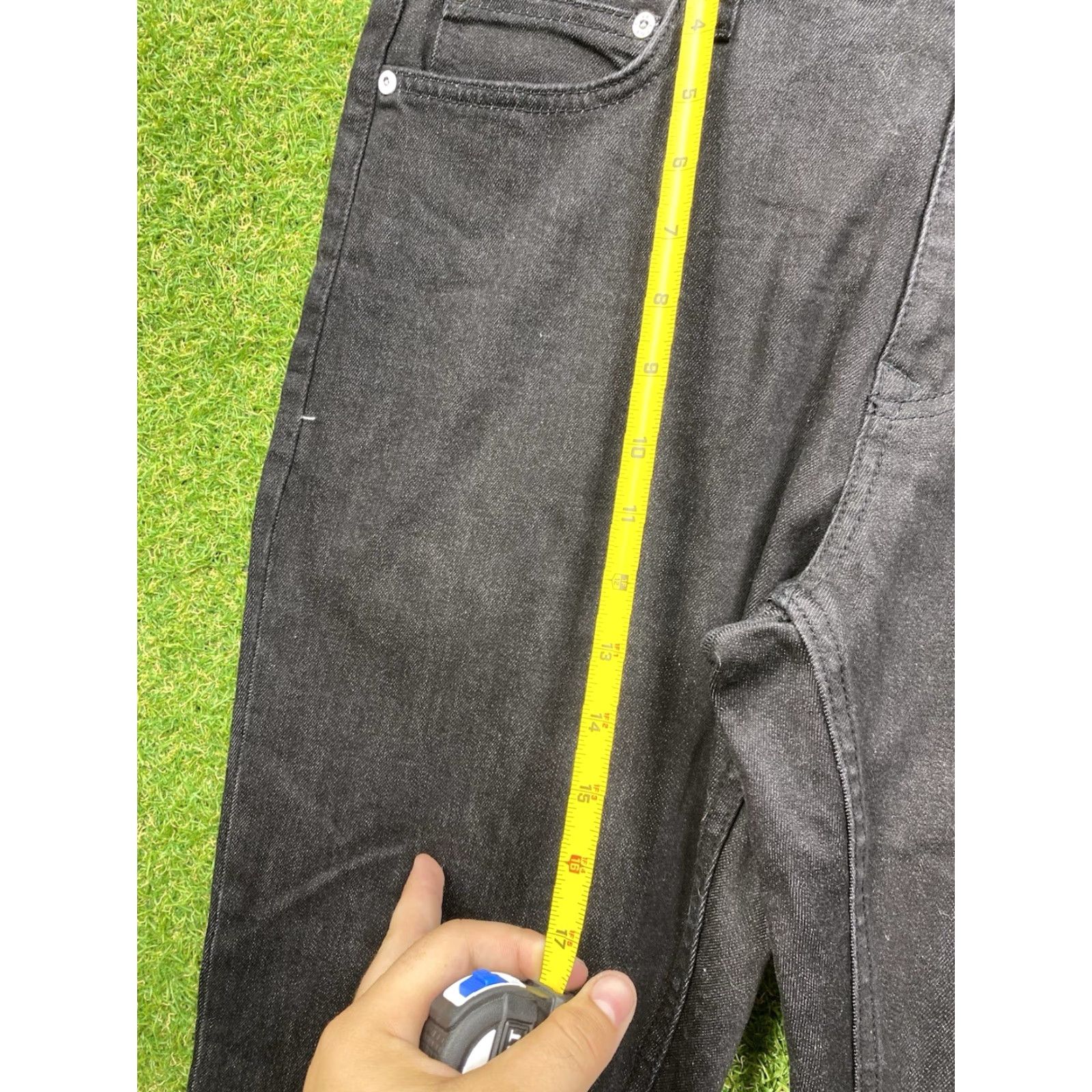 Vintage Five Four Jeans Mens 33x32 Relaxed Straight Charcoal Wash Stretch Casual Preppy Size US 33 - 3 Thumbnail