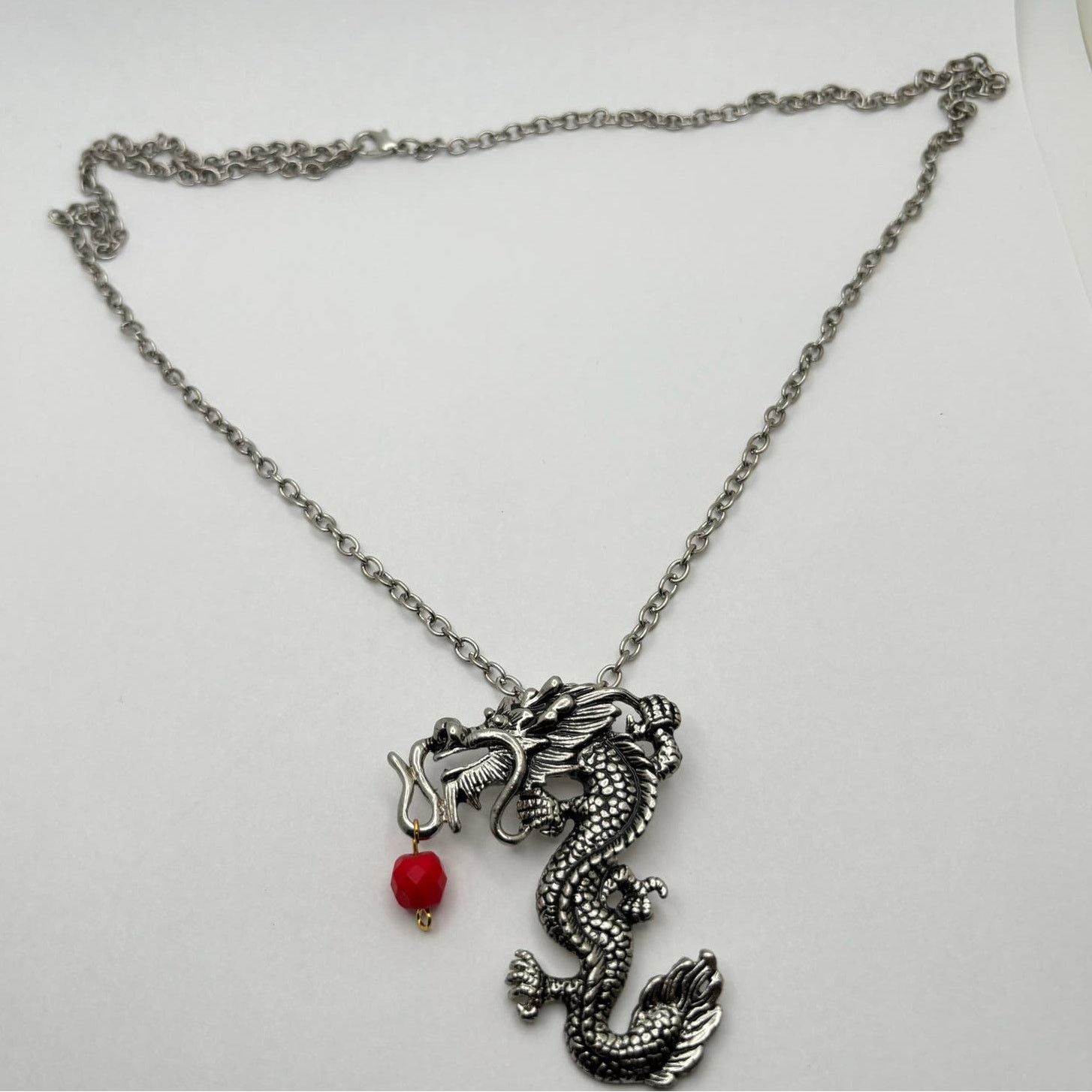 Other Silver & Red Dragon Necklace Size ONE SIZE - 3 Thumbnail