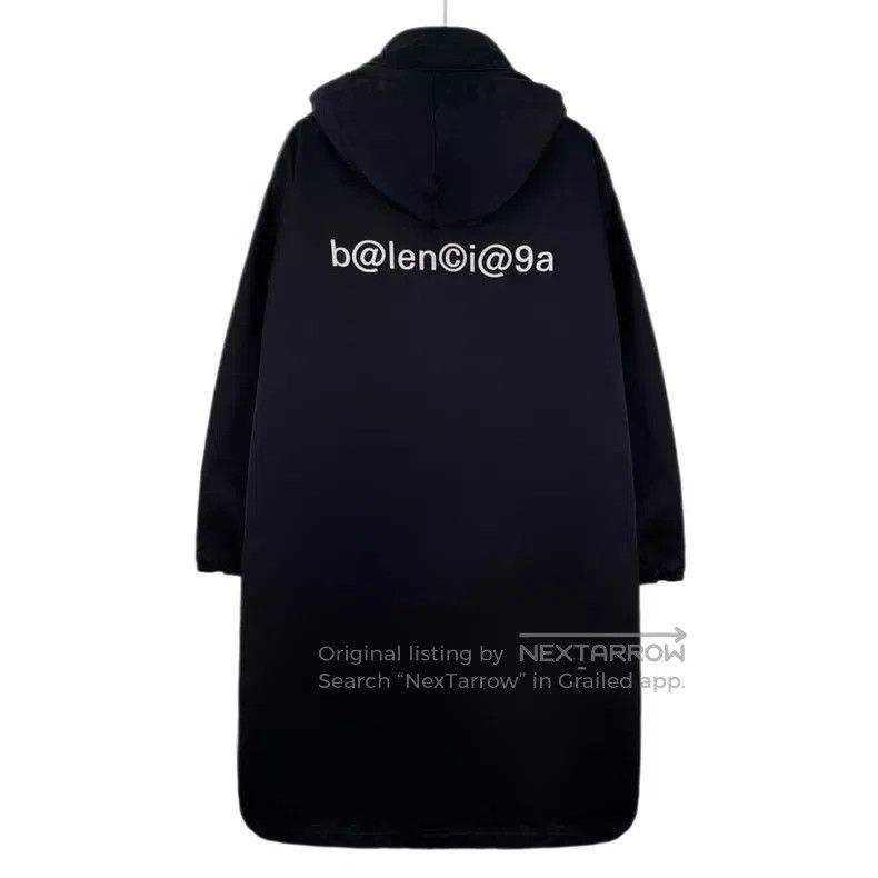 Balenciaga Balenciaga Black Logo Letter Embroidered Hooded Drawstring Size XXS / US 00 / IT 34 - 2 Thumbnail