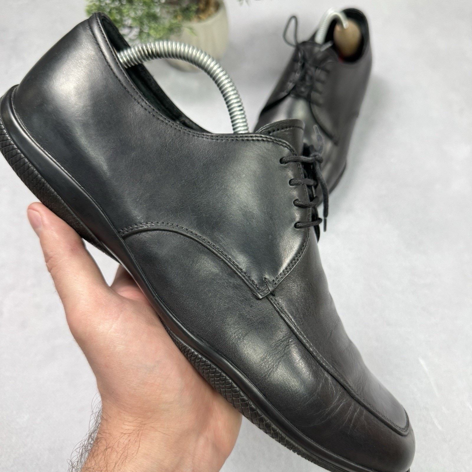 Prada Prada 1217 Black Leather Men's Shoes Casual Size 8 US 9 Size US 9 / EU 42 - 4 Thumbnail