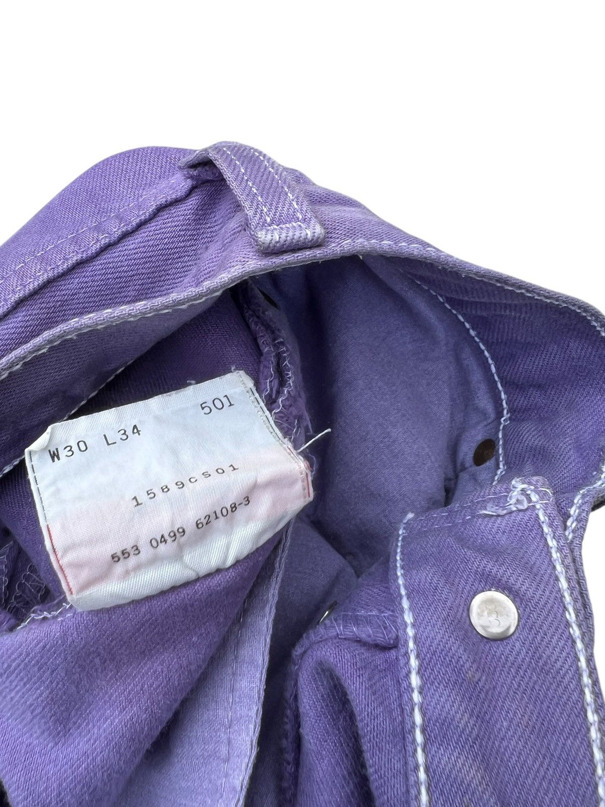 Levi's Vintage 1999 Levi’s 501 Faded Stains Purple Denim Jeans Size US 30 / EU 46 - 22 Thumbnail