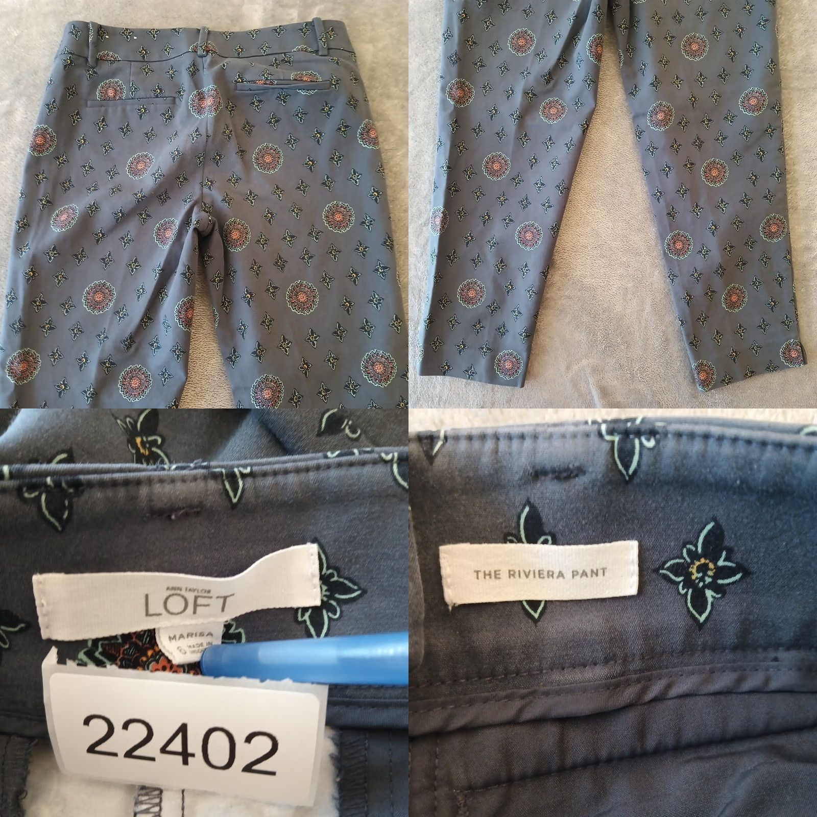 Ann Taylor Ann Taylor Loft Riviera Cropped Pants Womens Size 6 Gray Geometric Size 28" / US 6 / IT 42 - 8 Thumbnail