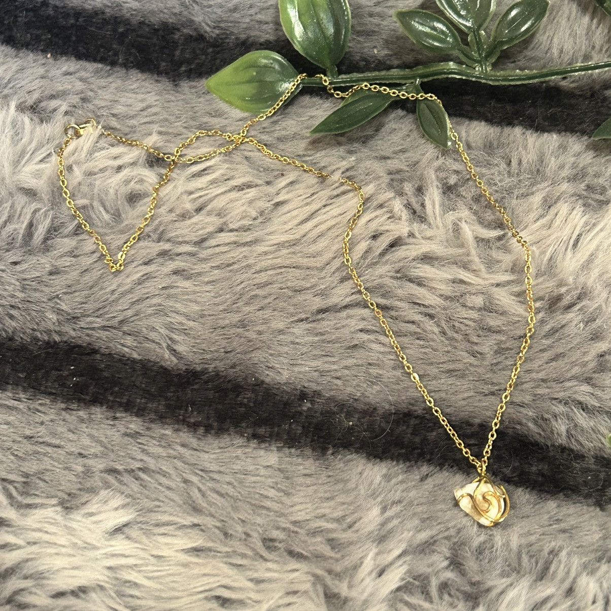 Handmade Handcrafted wire cage opal chip pendant on chain necklace Size ONE SIZE - 7 Thumbnail
