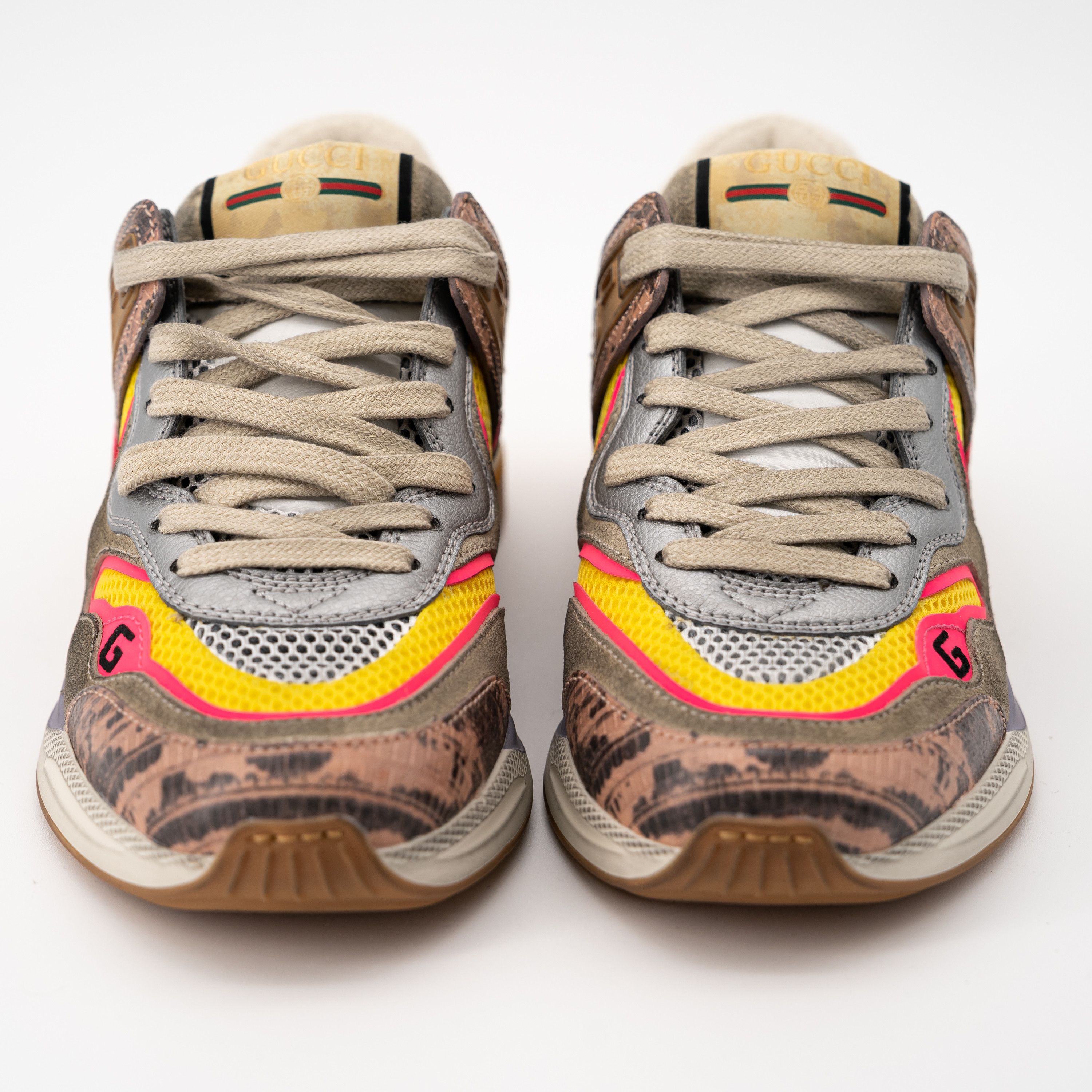 Gucci Size 35.5G - Gucci Ultrapace Pink Orange Yellow Snakeskin Size US 5.5 / IT 35.5 - 2 Thumbnail
