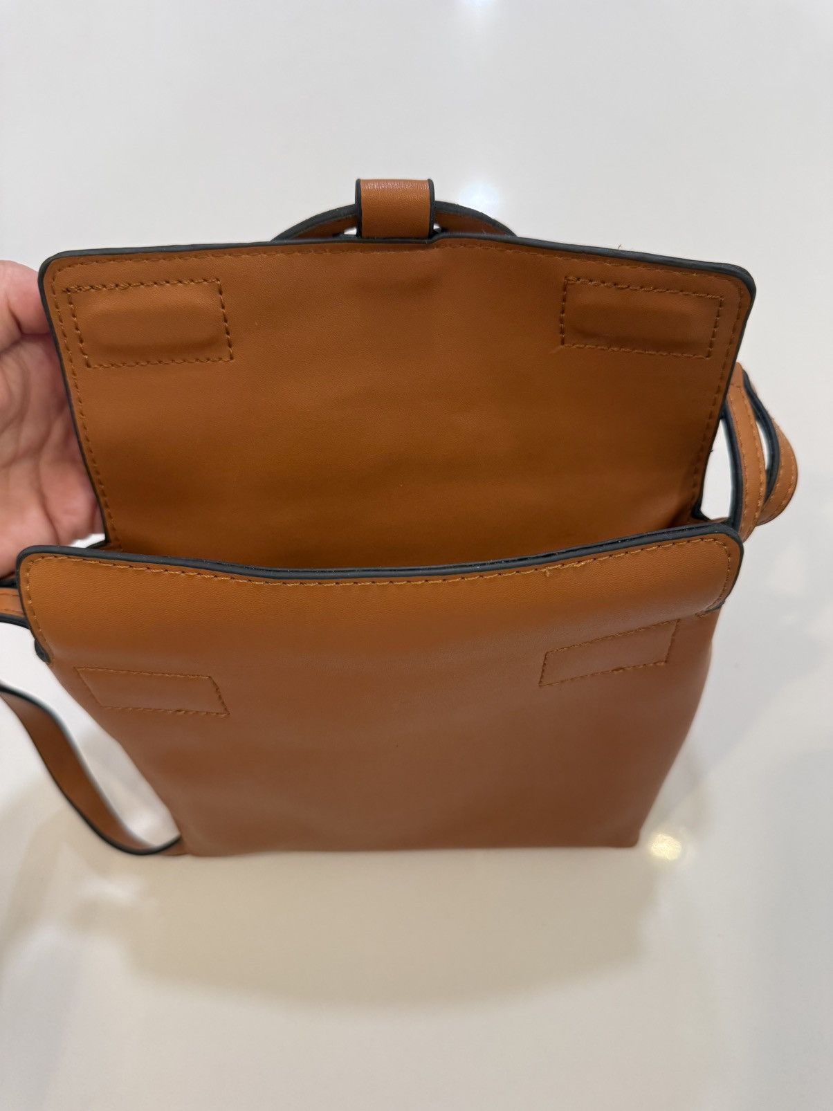 Tory Burch Tory Burch Leather Miller Crossbody Bag Cognac Size ONE SIZE - 5 Thumbnail