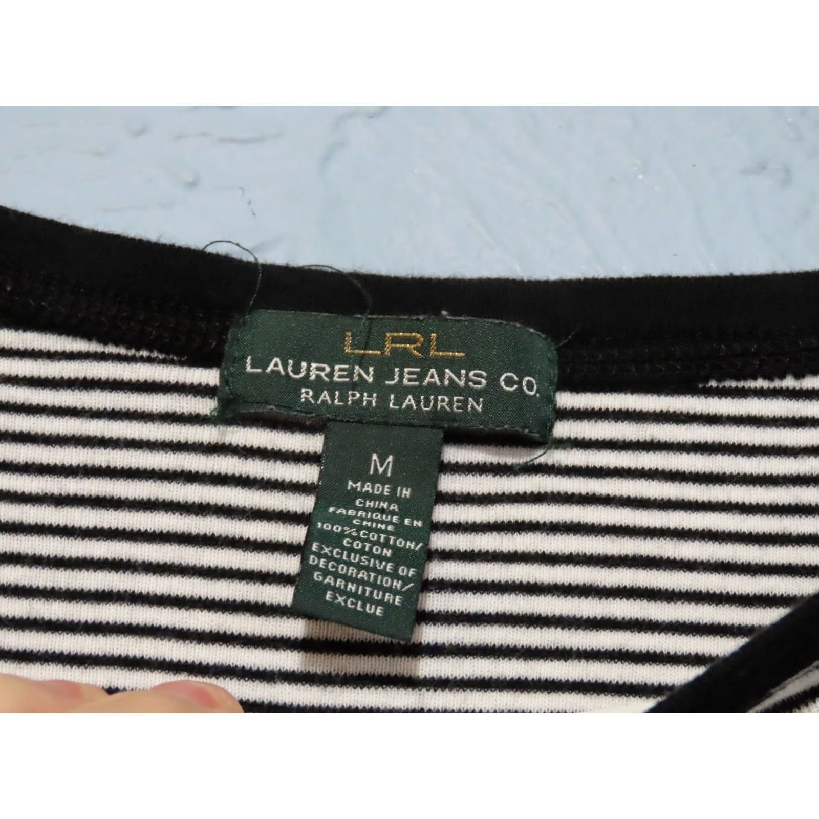 Ralph Lauren Ralph Lauren Black White Striped Knit Boat Neck 3/4 Sleeve Women’s M Top Size M / US 6-8 / IT 42-44 - 6 Thumbnail